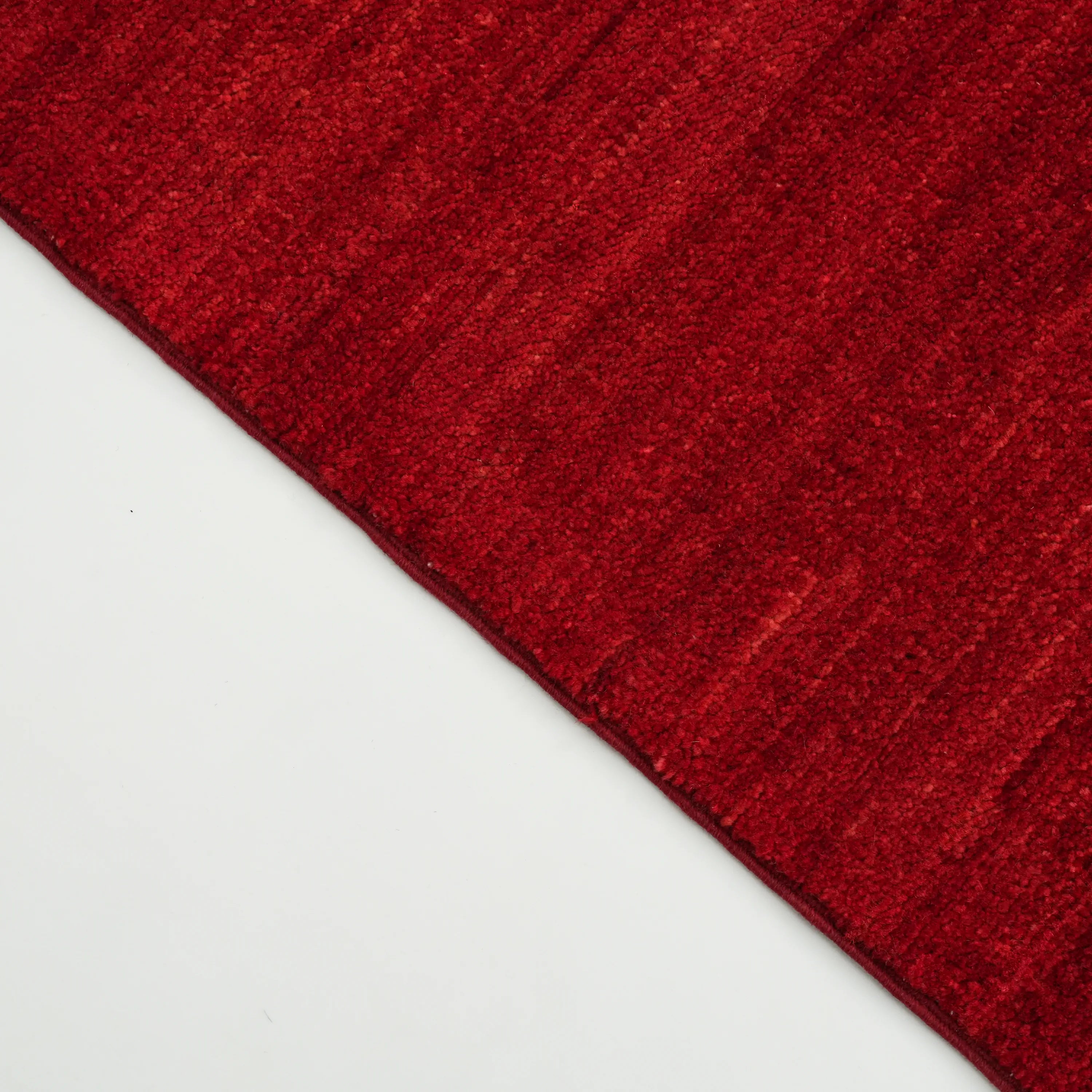 Pinhan Series Handwoven Plain Pattern Wool Red Rug