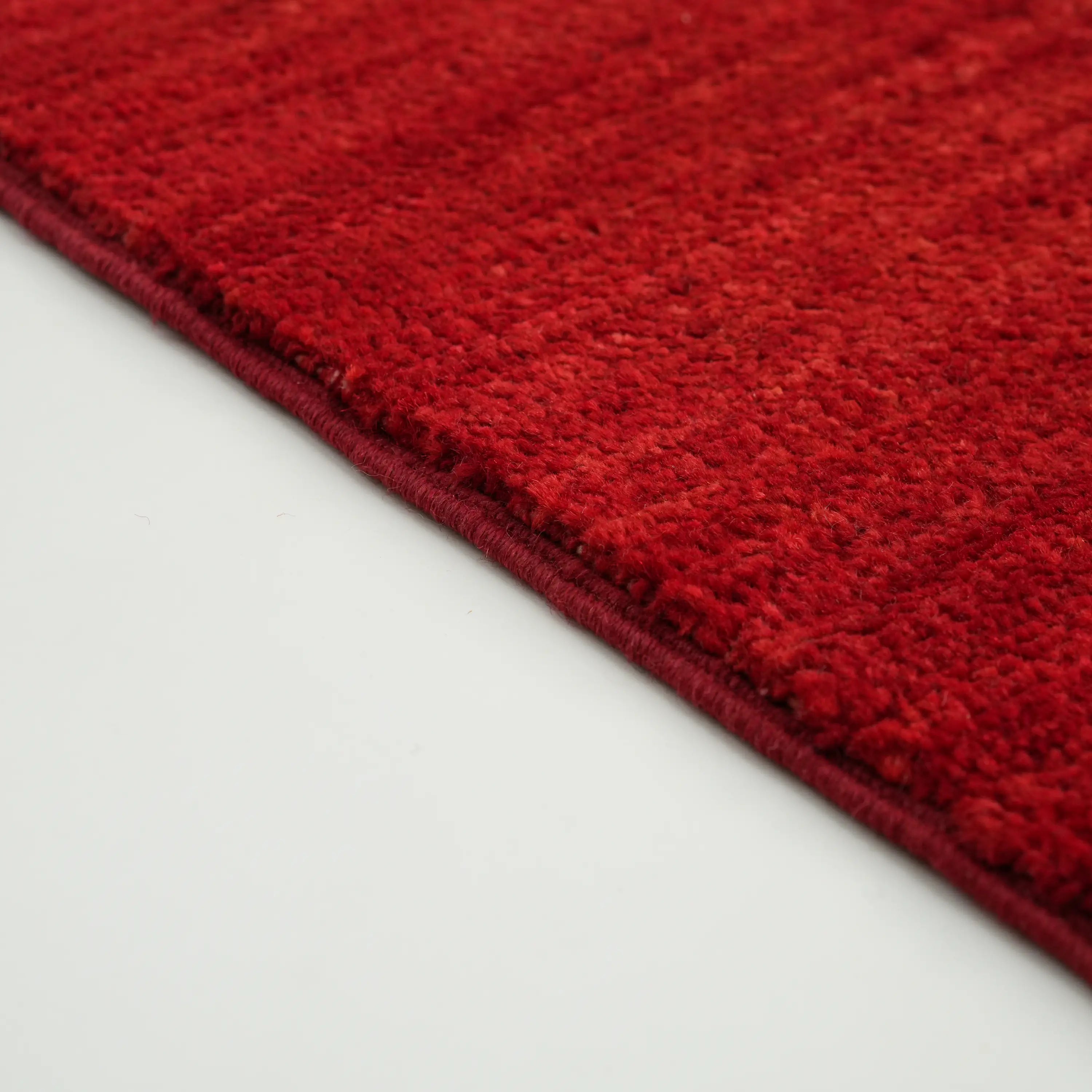 Pinhan Series Handwoven Plain Pattern Wool Red Rug