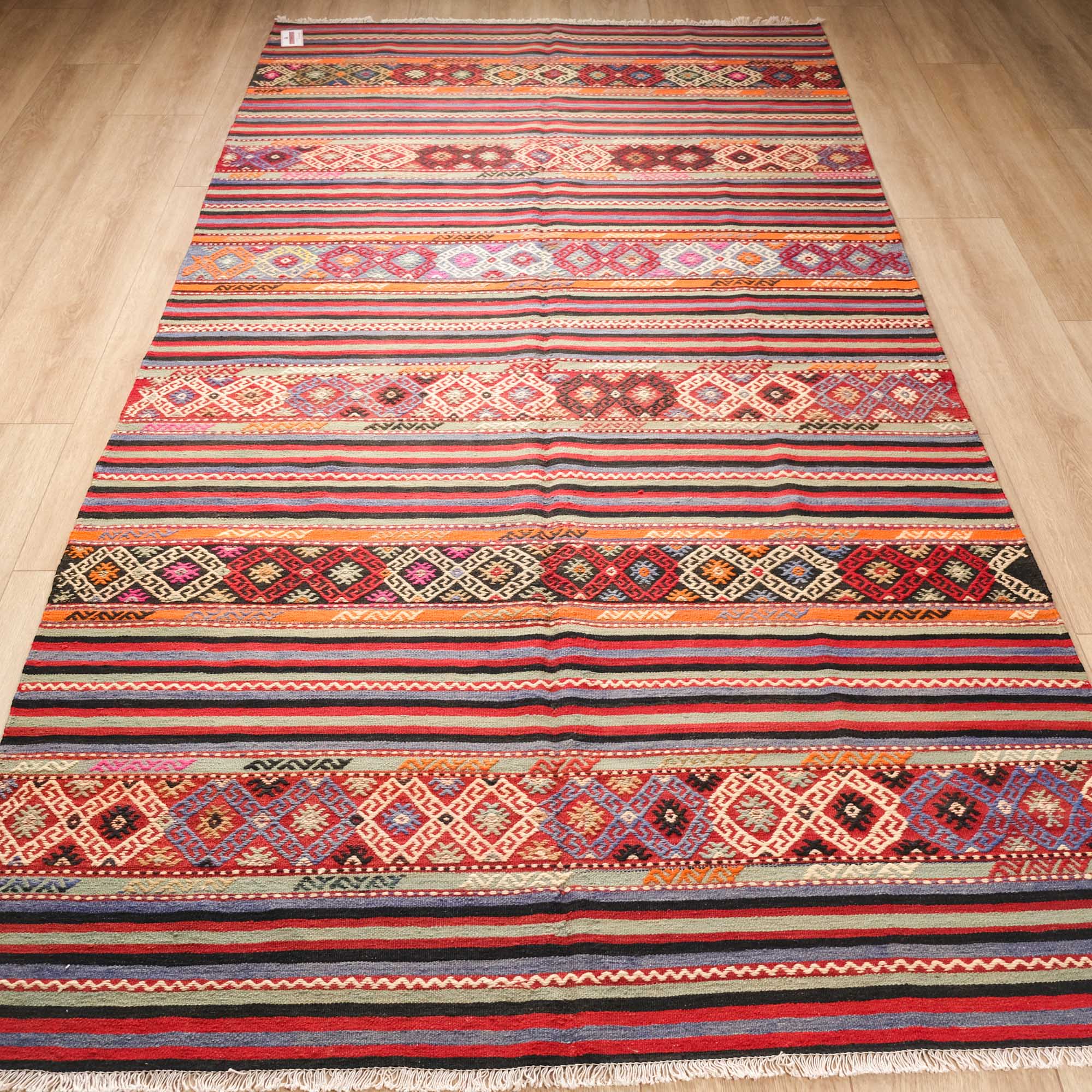 Rengarenk El Dokuma Anadolu Desenli Sandık Eskisi Cicim Kilim