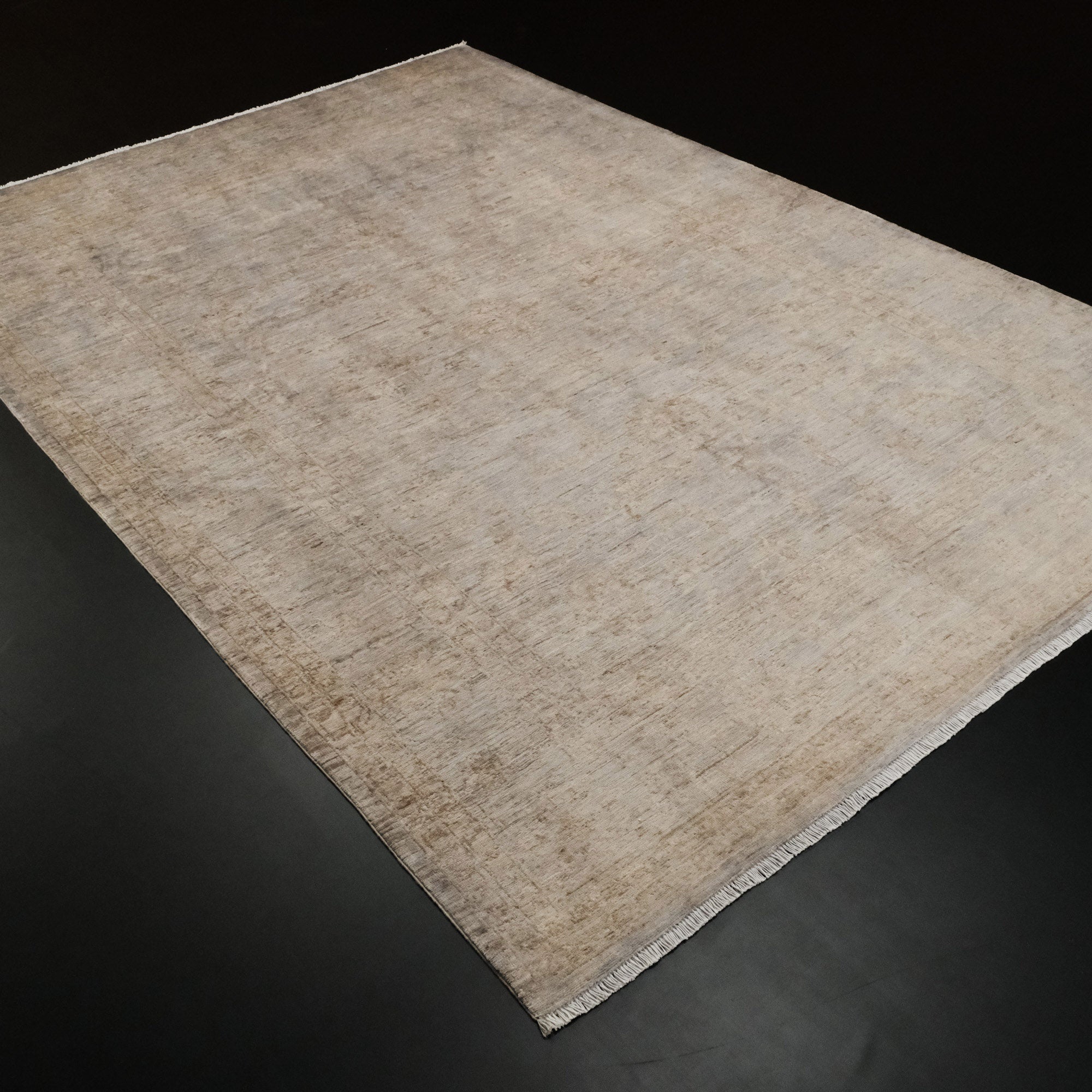 Retro Serisi El Dokuma Gri Vintage Salon Ofis Halı