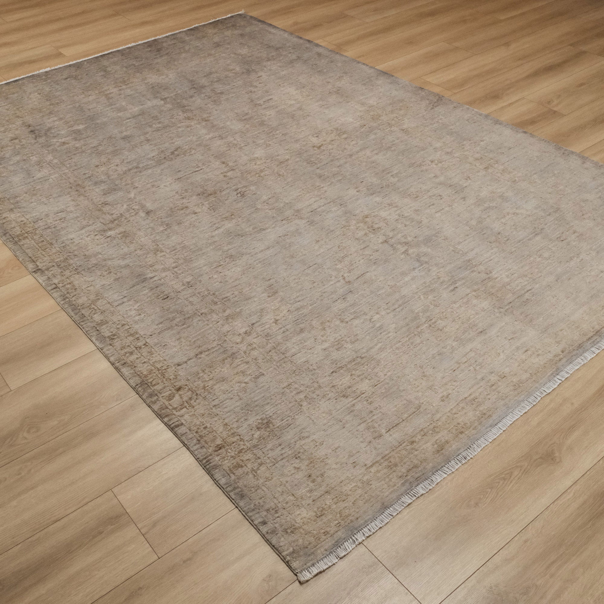 Retro Serisi El Dokuma Gri Vintage Salon Ofis Halı