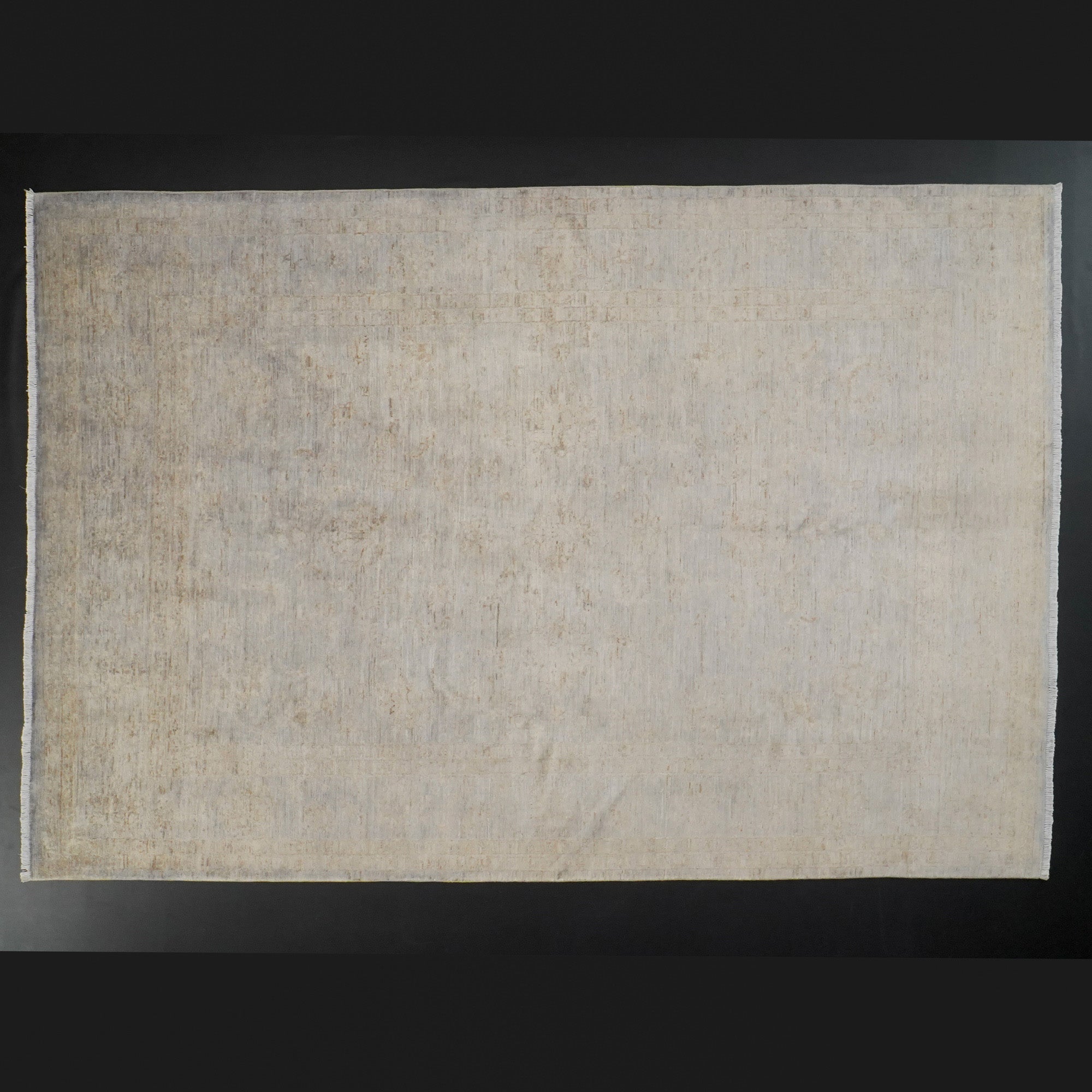 Retro Serisi El Dokuma Gri Vintage Salon Ofis Halı