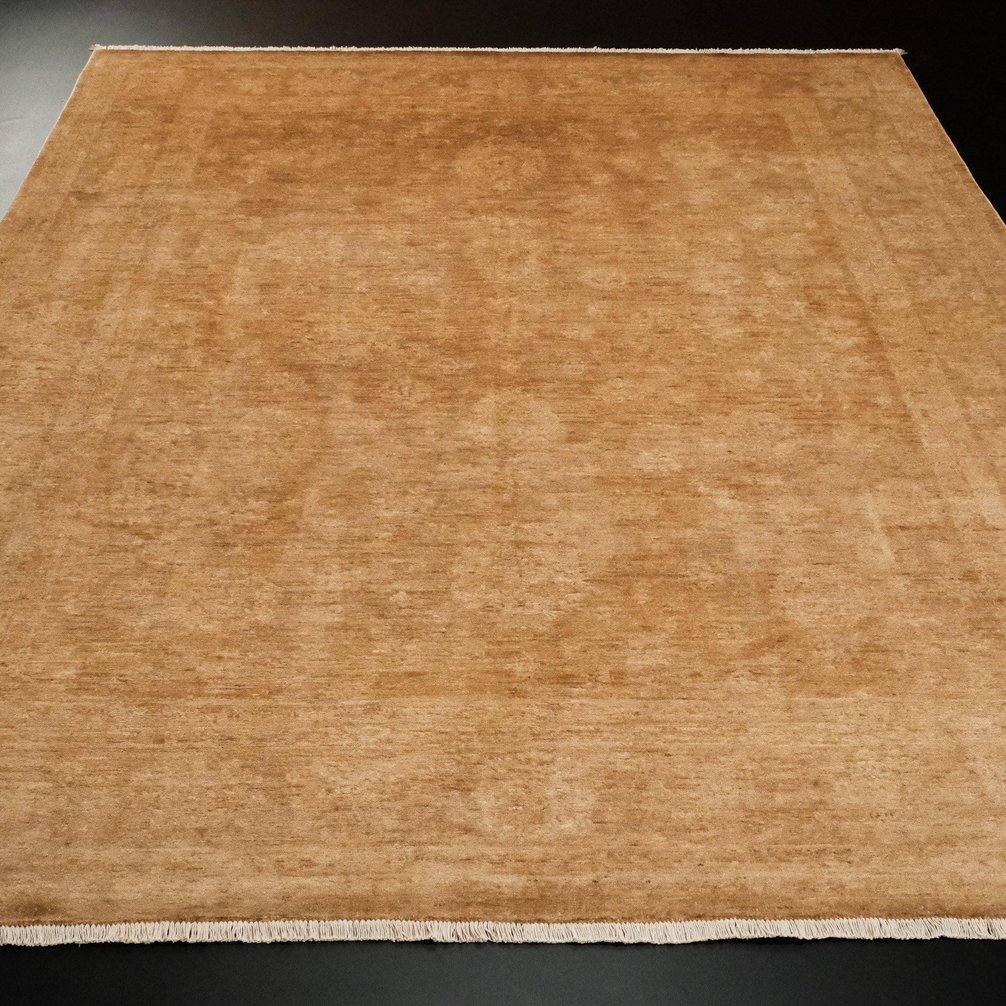 Retro Serisi El Dokuma Sarı Vintage Salon Ofis Halı