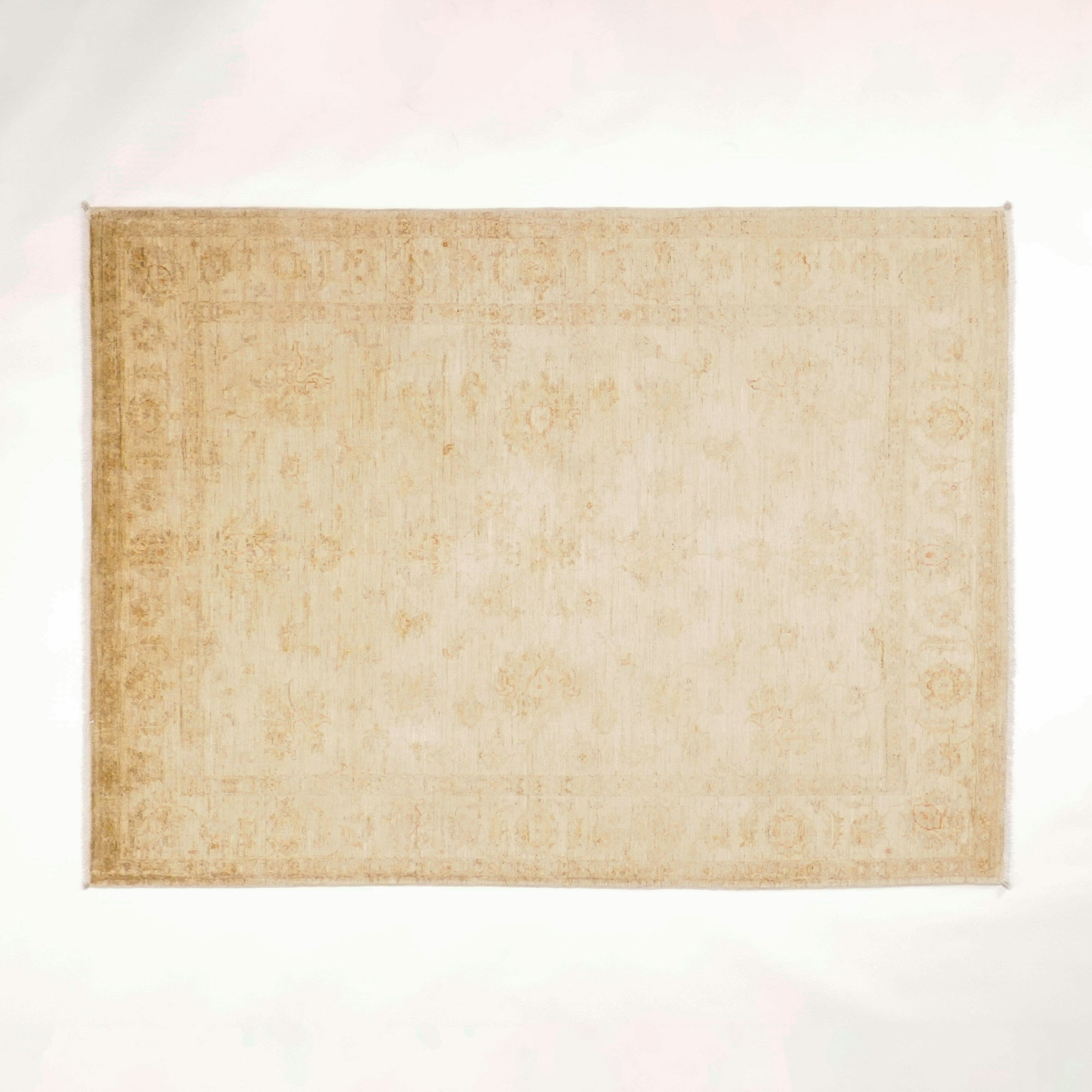 Retro Series Hand Woven Vintage Patterned Beige Carpet