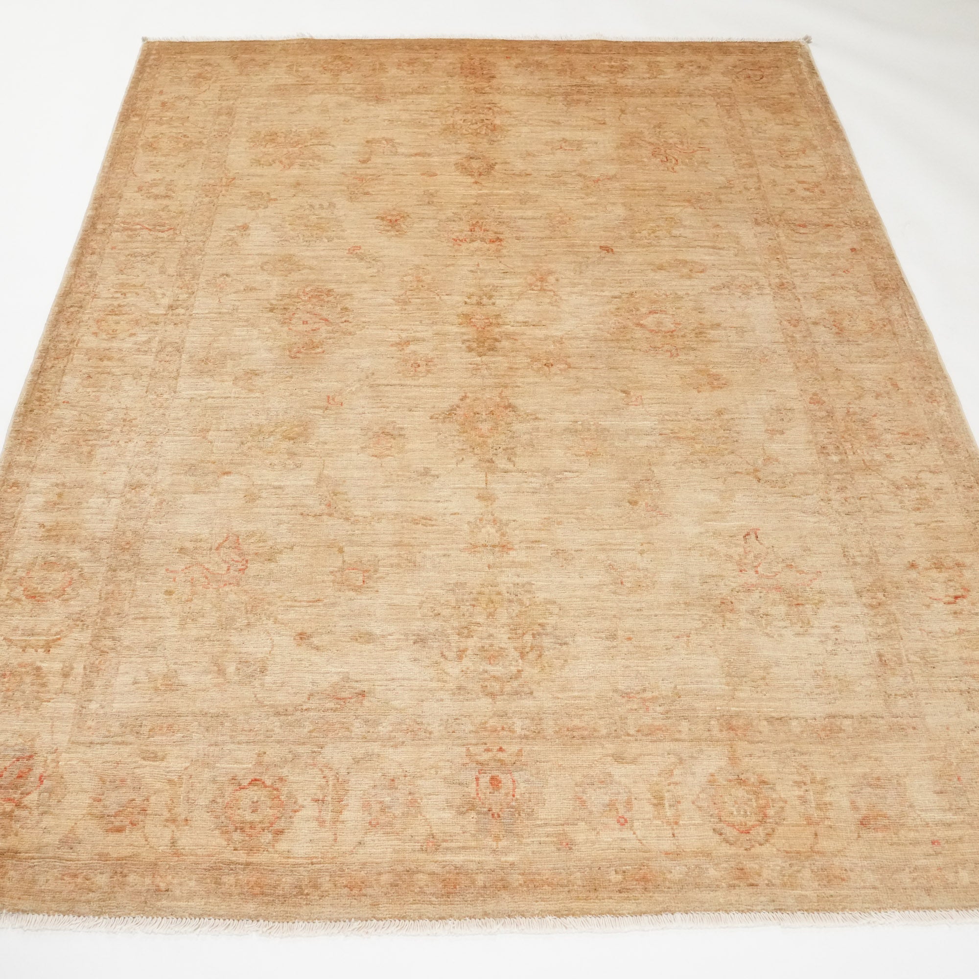 Retro Series Hand Woven Vintage Patterned Beige Carpet