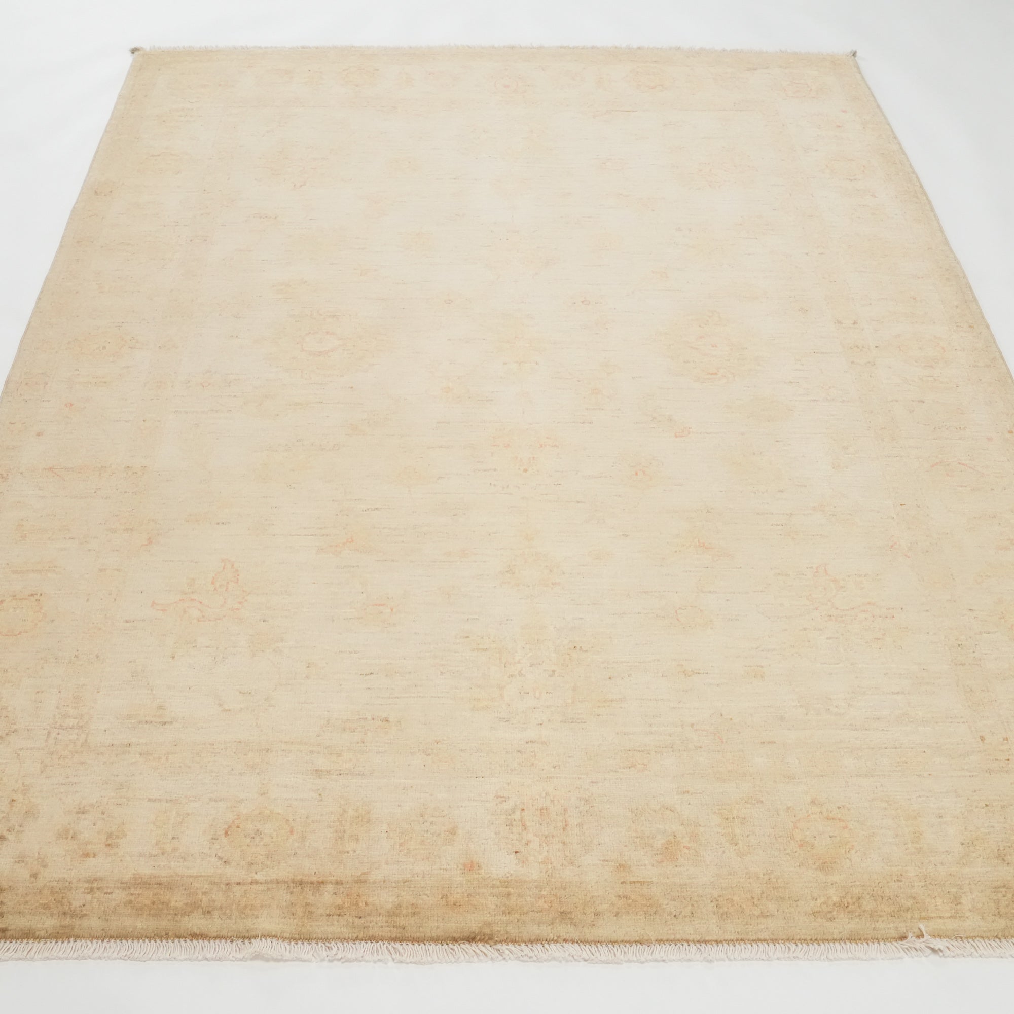 Retro Series Hand Woven Vintage Patterned Beige Carpet
