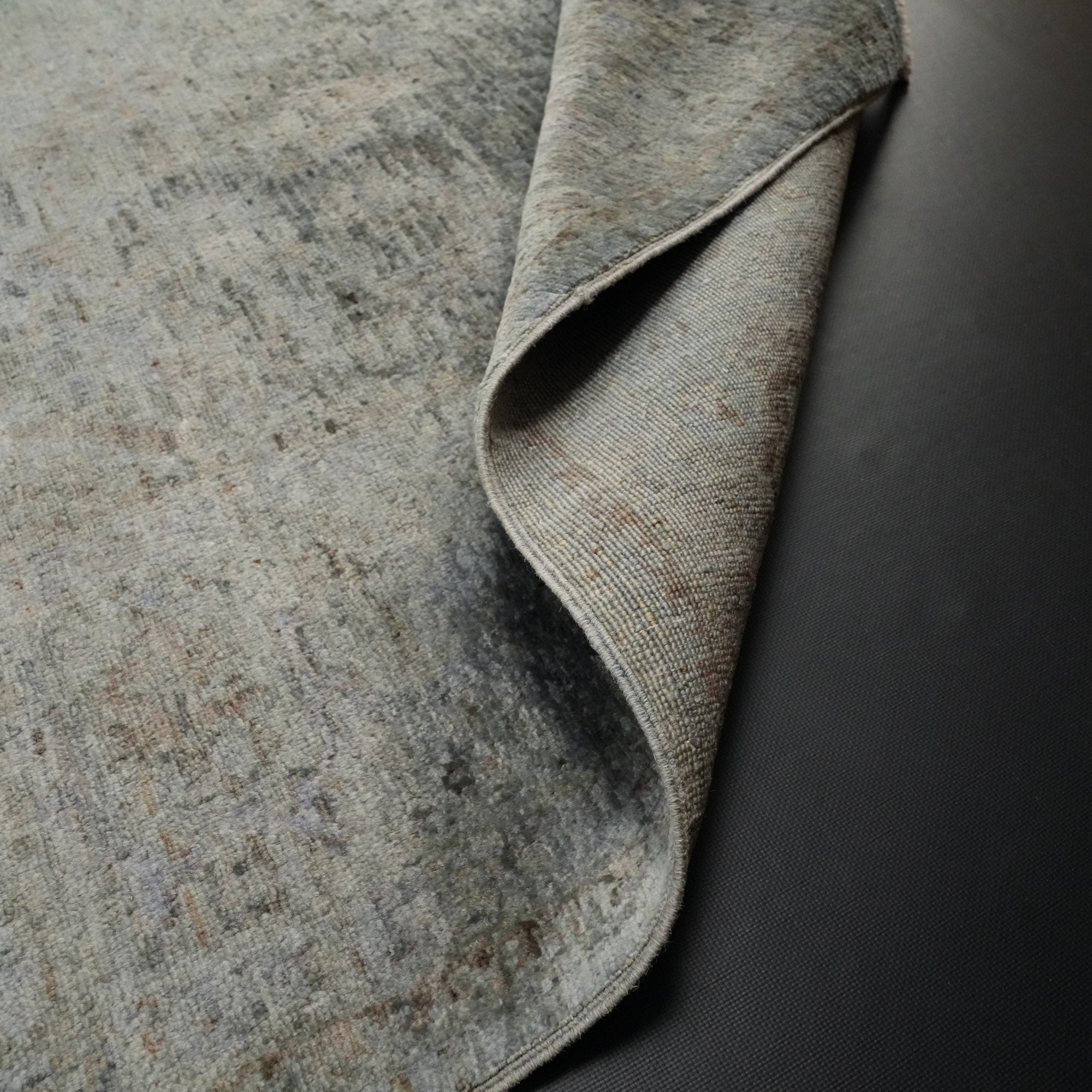 Retro Serisi El Dokuma Vintage Desenli Gri Yün Halı