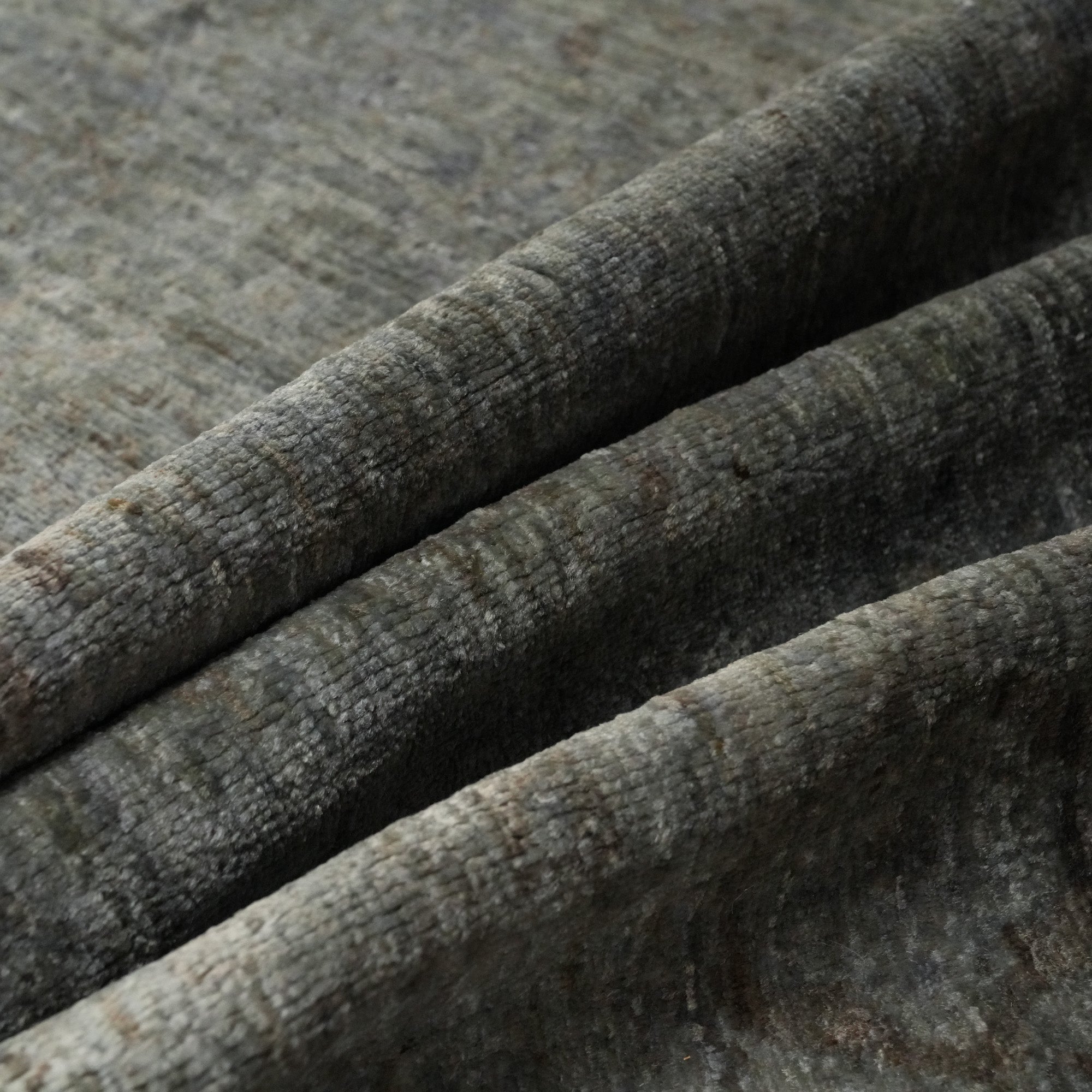 Retro Serisi El Dokuma Vintage Desenli Gri Yün Halı