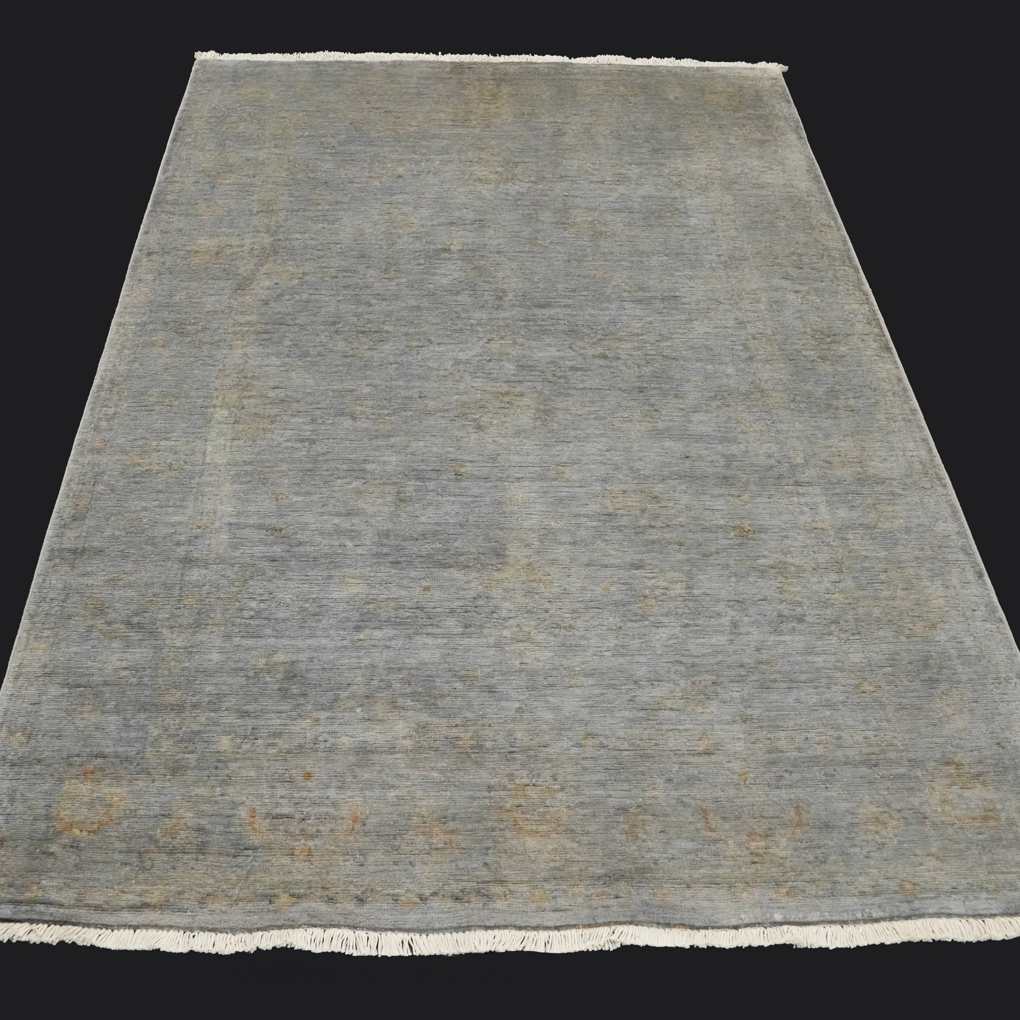 Retro Series Hand-Woven Vintage Patterned Gray Wool Carpet
