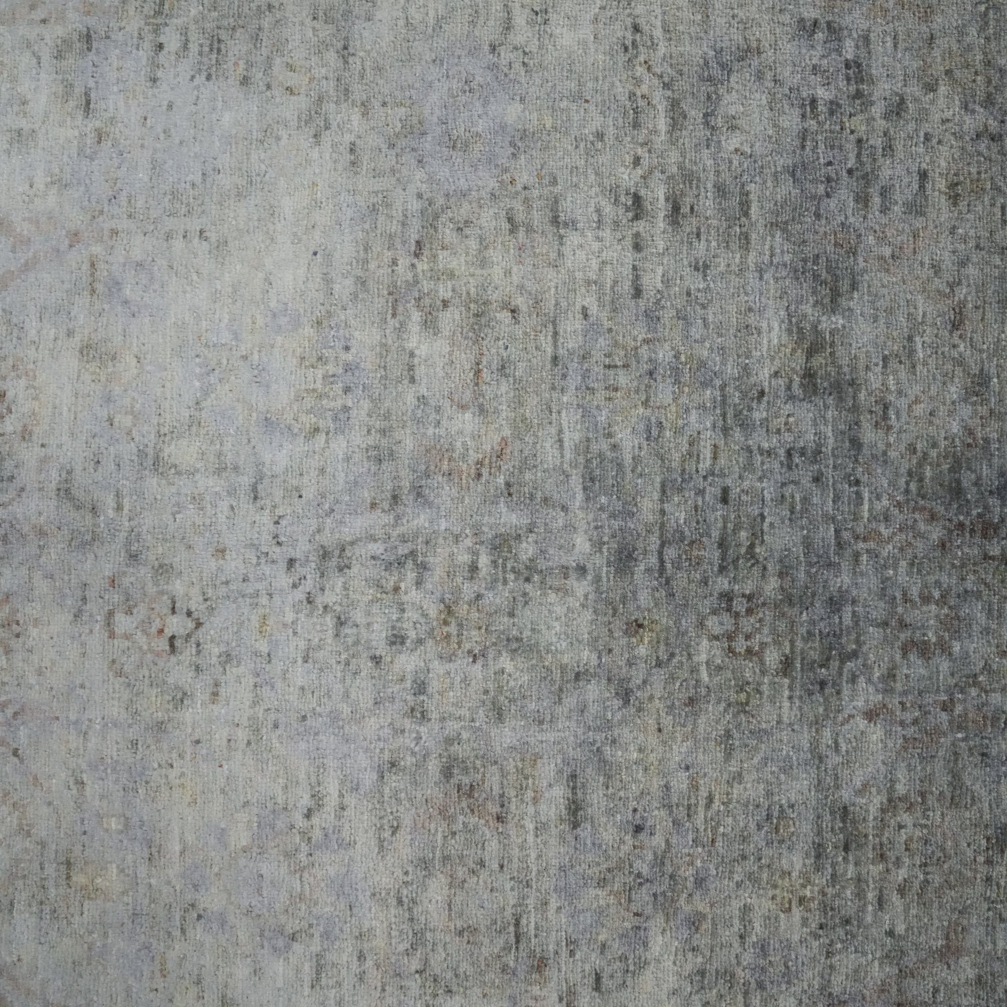 Retro Serisi El Dokuma Vintage Desenli Gri Yün Halı