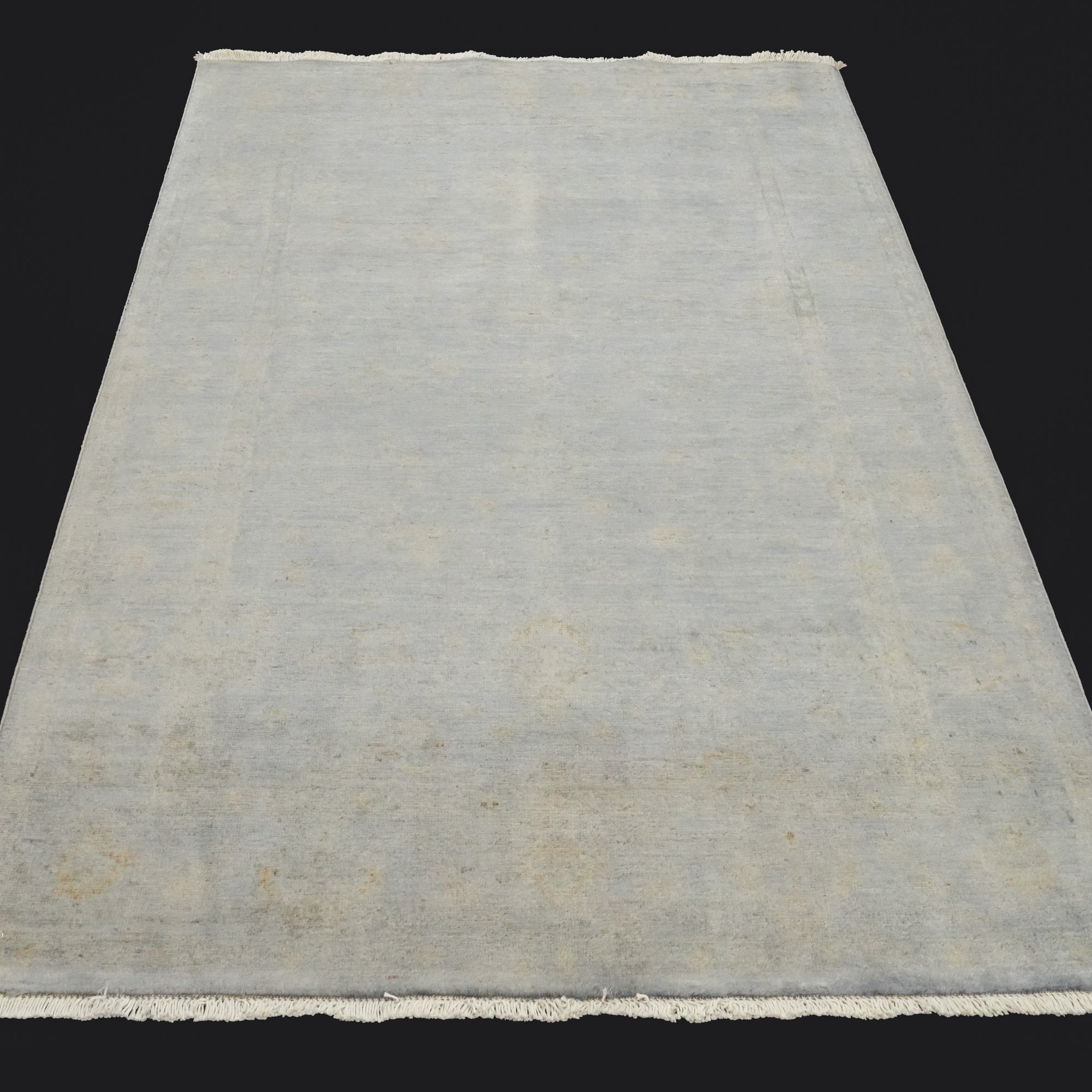 Retro Series Hand-Woven Vintage Patterned Gray Wool Carpet