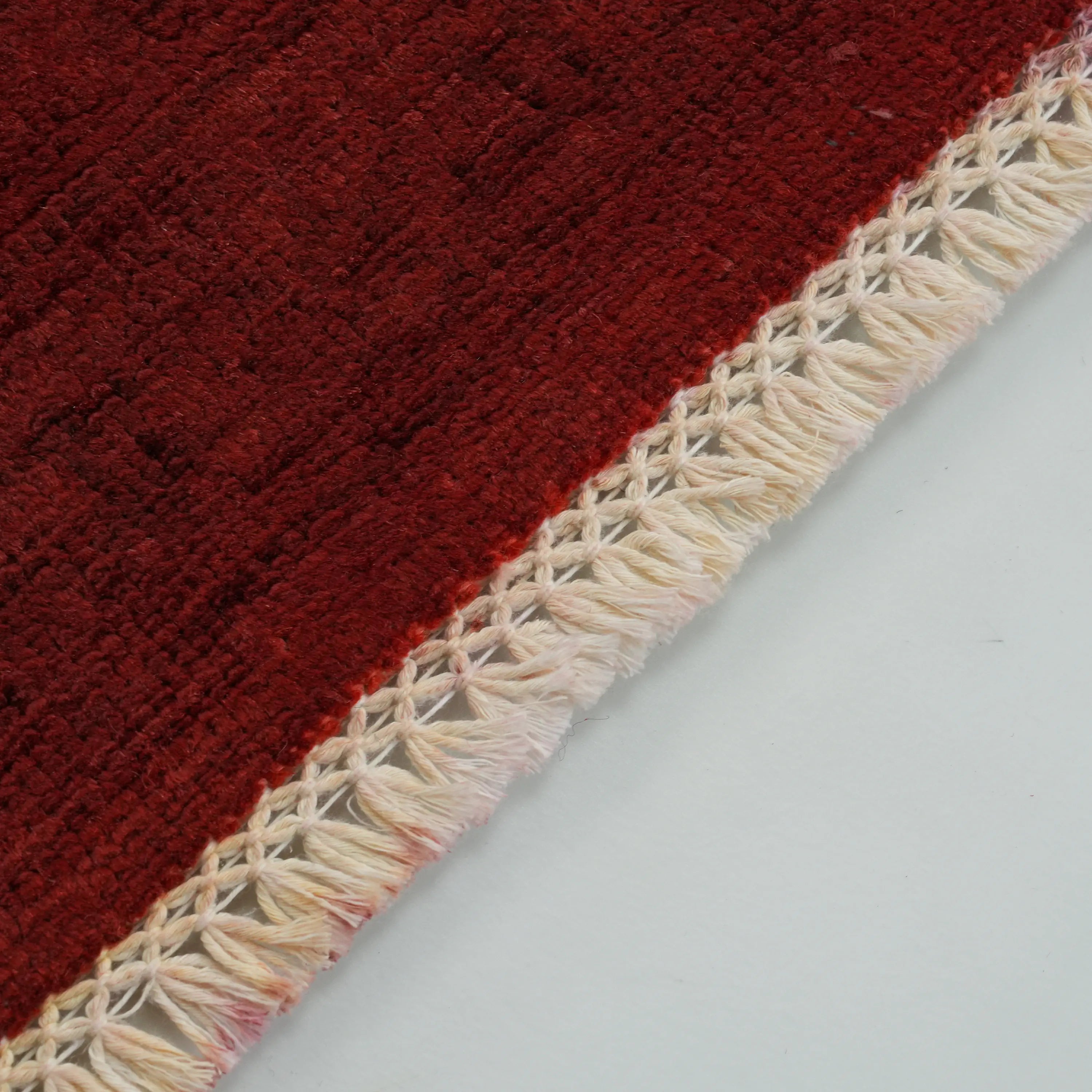 Retro Series Handwoven Vintage Patterned Red Wool Rug