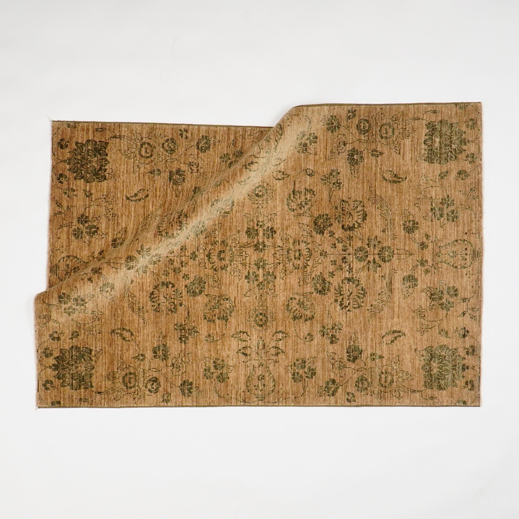 Retro Serisi El Dokuma Vintage Desenli Kahverengi Yün Halı