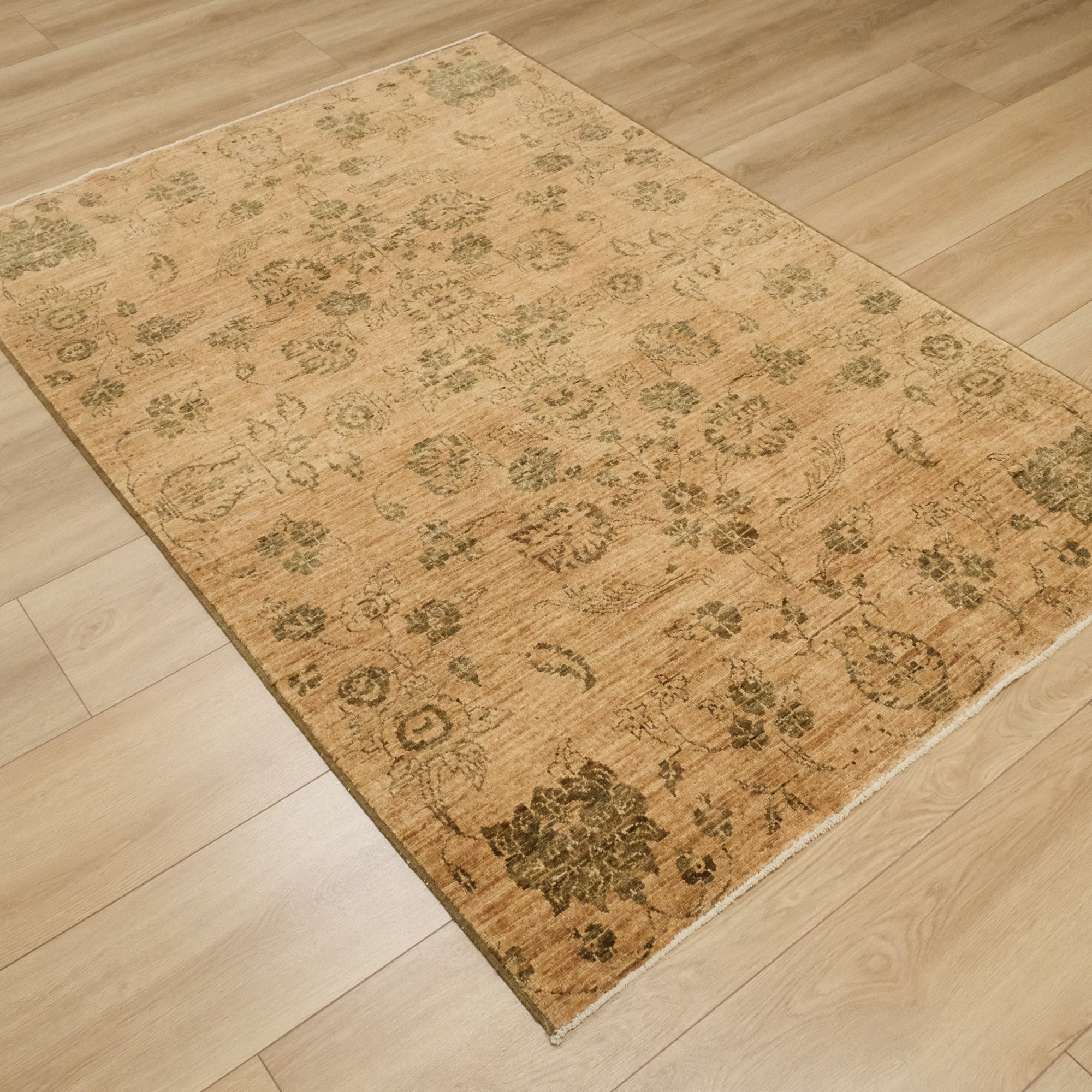 Retro Serisi El Dokuma Vintage Desenli Kahverengi Yün Halı