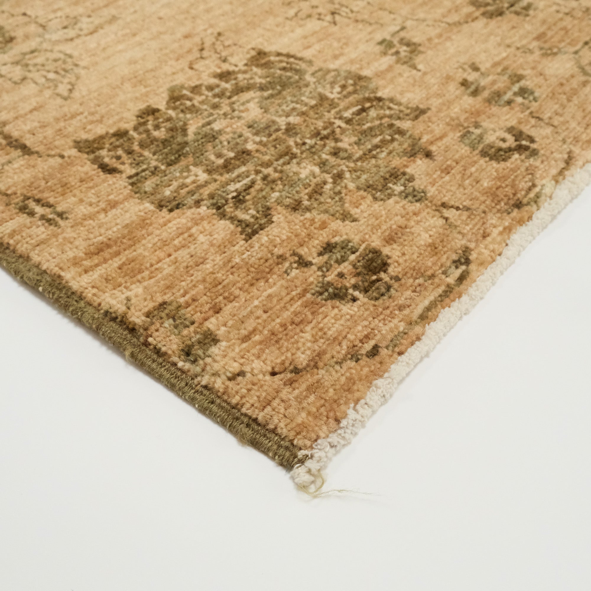 Retro Serisi El Dokuma Vintage Desenli Kahverengi Yün Halı