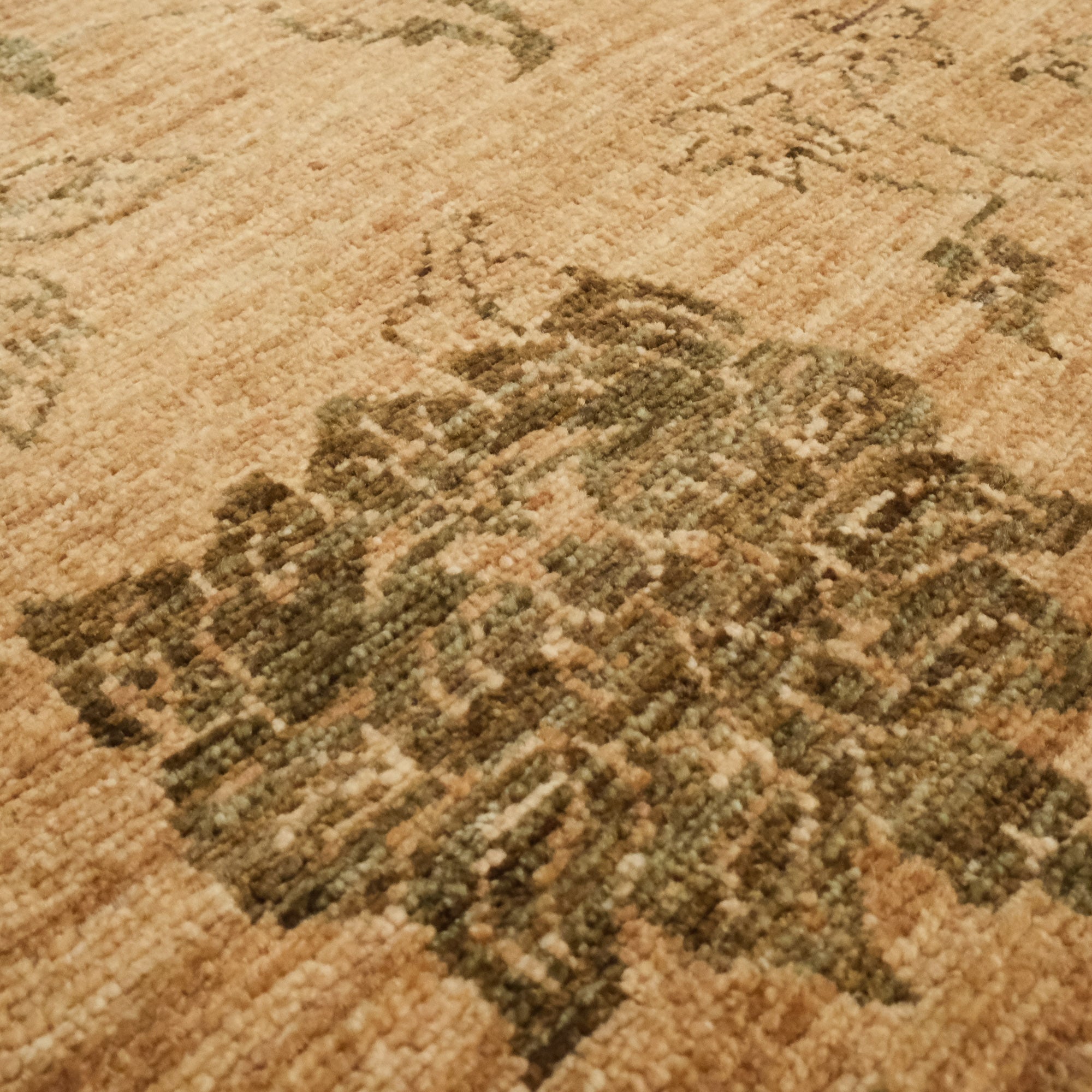 Retro Serisi El Dokuma Vintage Desenli Kahverengi Yün Halı