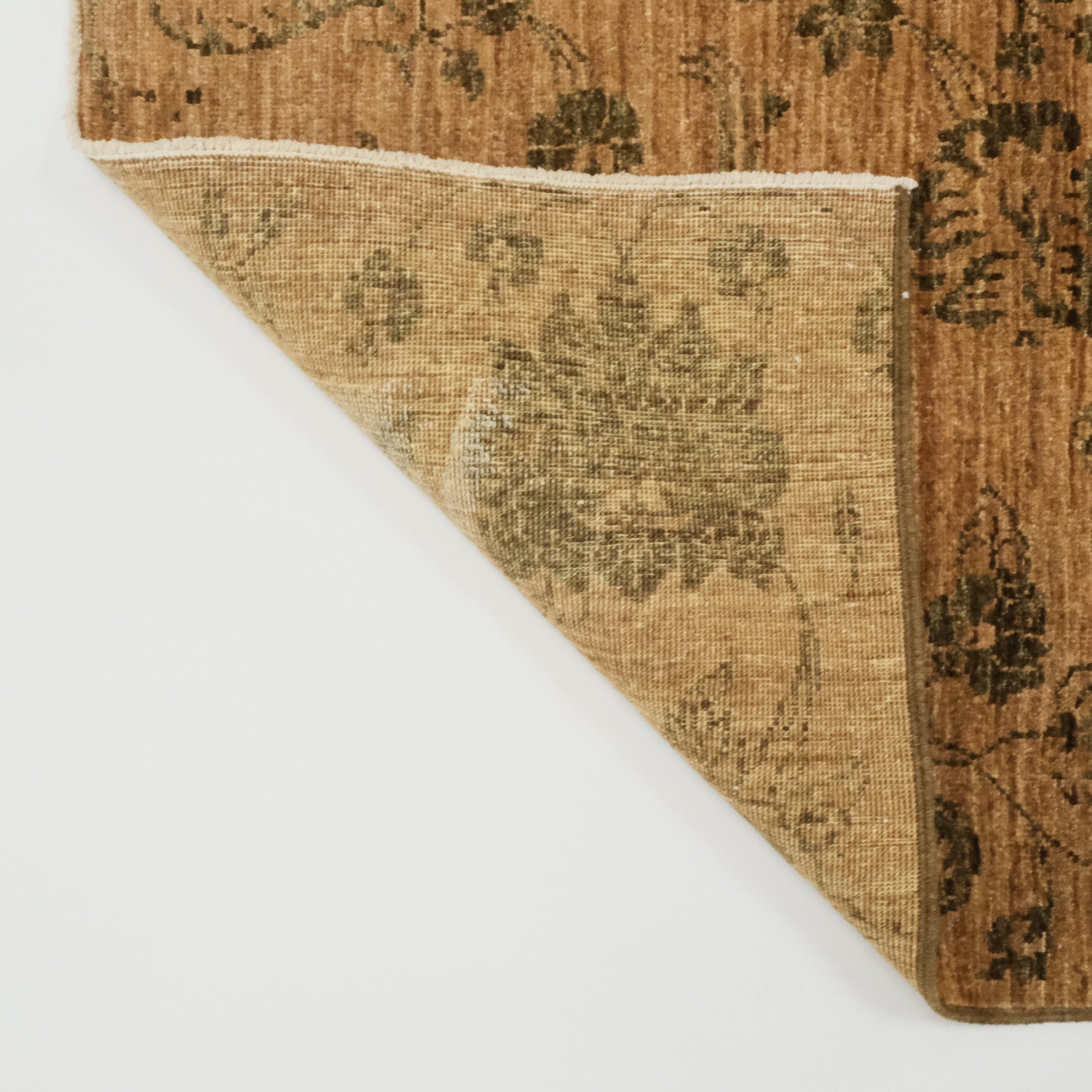 Retro Serisi El Dokuma Vintage Desenli Kahverengi Yün Halı