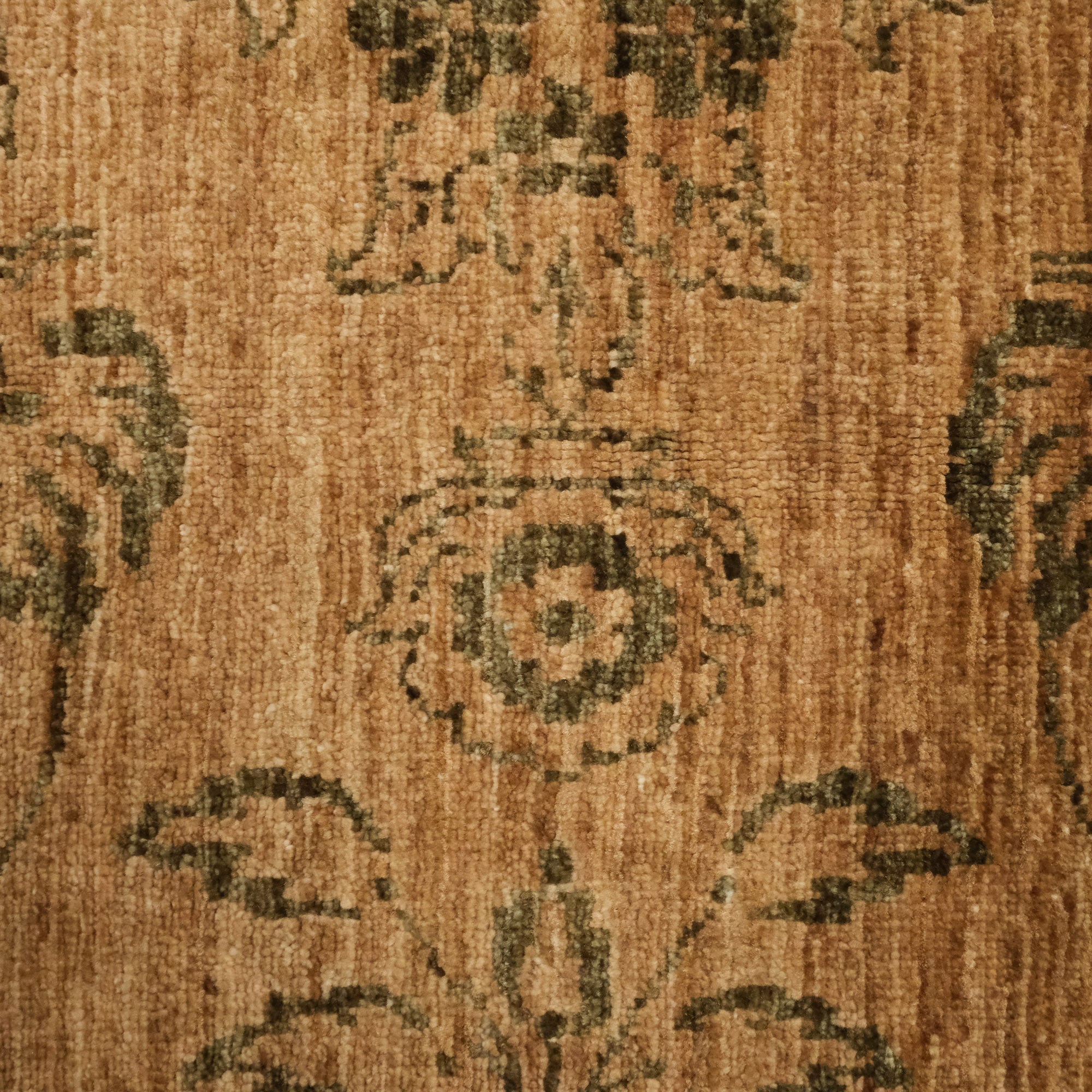 Retro Serisi El Dokuma Vintage Desenli Kahverengi Yün Halı