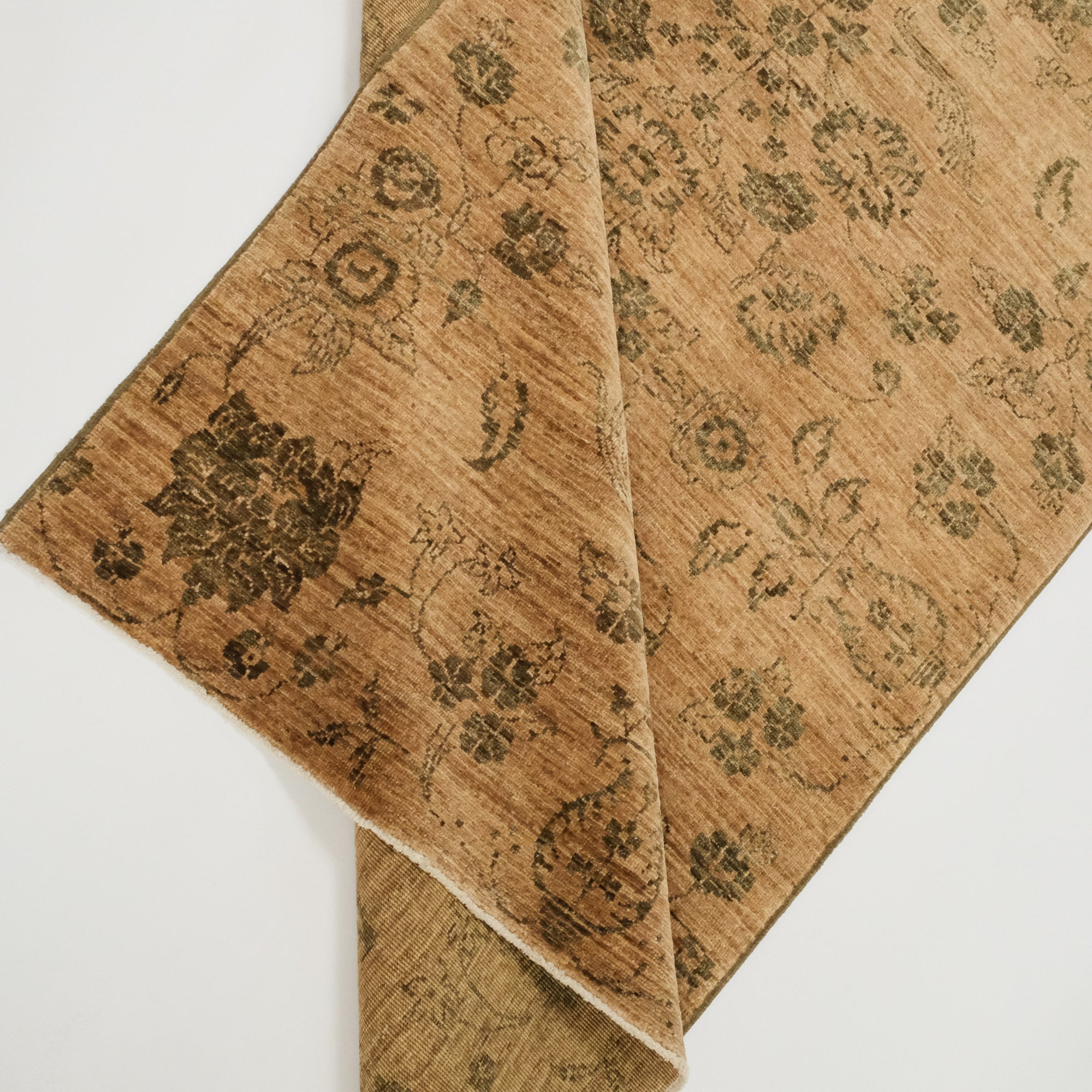 Retro Serisi El Dokuma Vintage Desenli Kahverengi Yün Halı