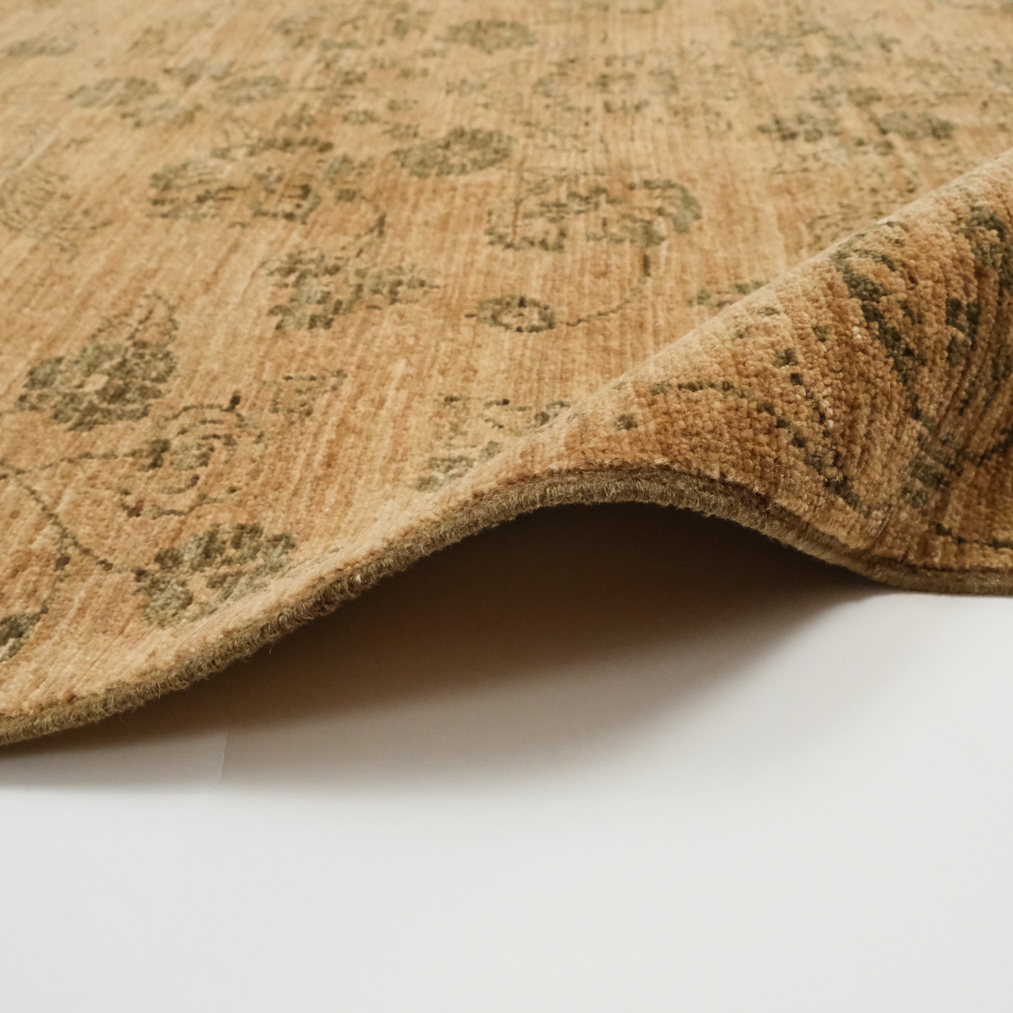 Retro Serisi El Dokuma Vintage Desenli Kahverengi Yün Halı