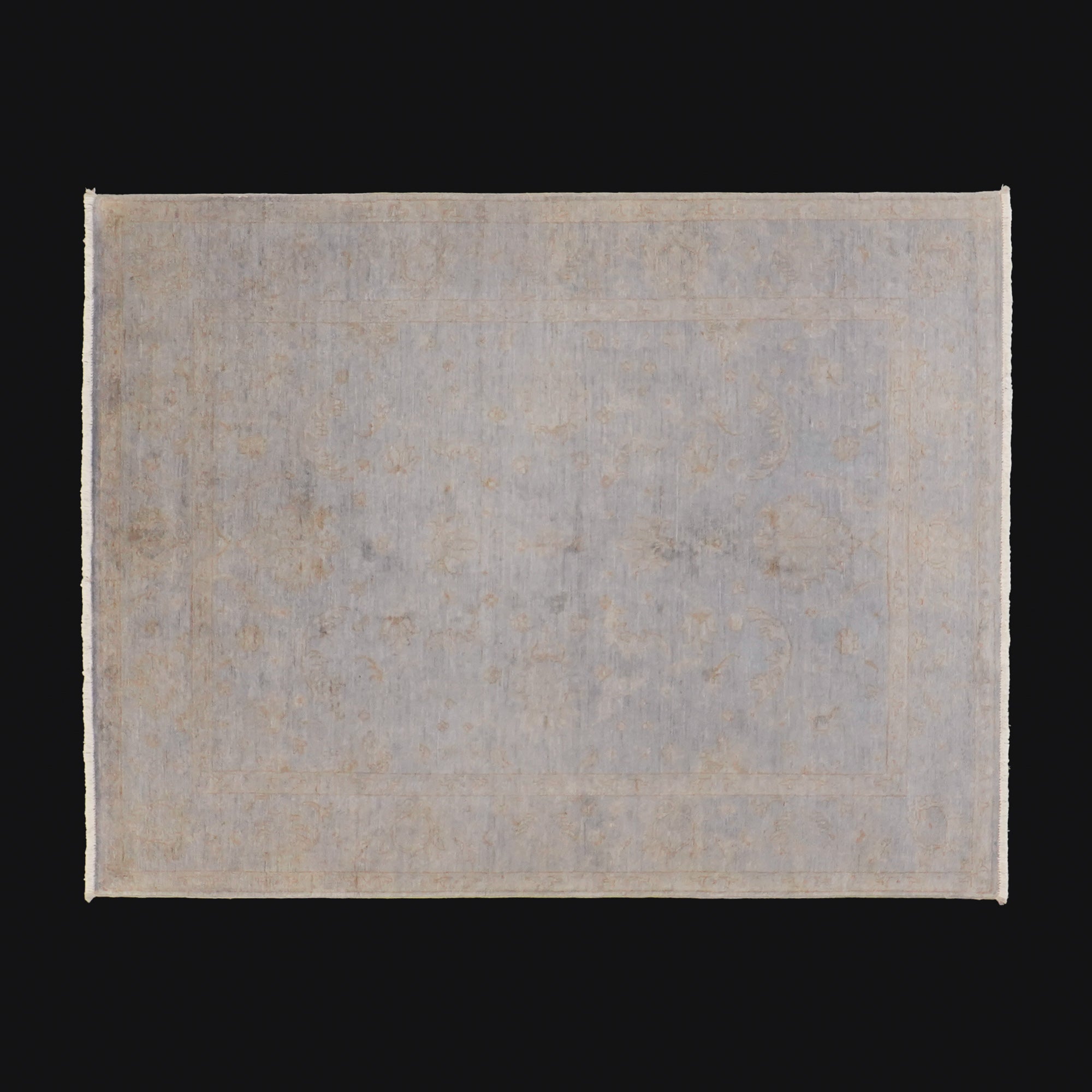 Retro Series Hand-Woven Vintage Patterned Wool Gray Carpet