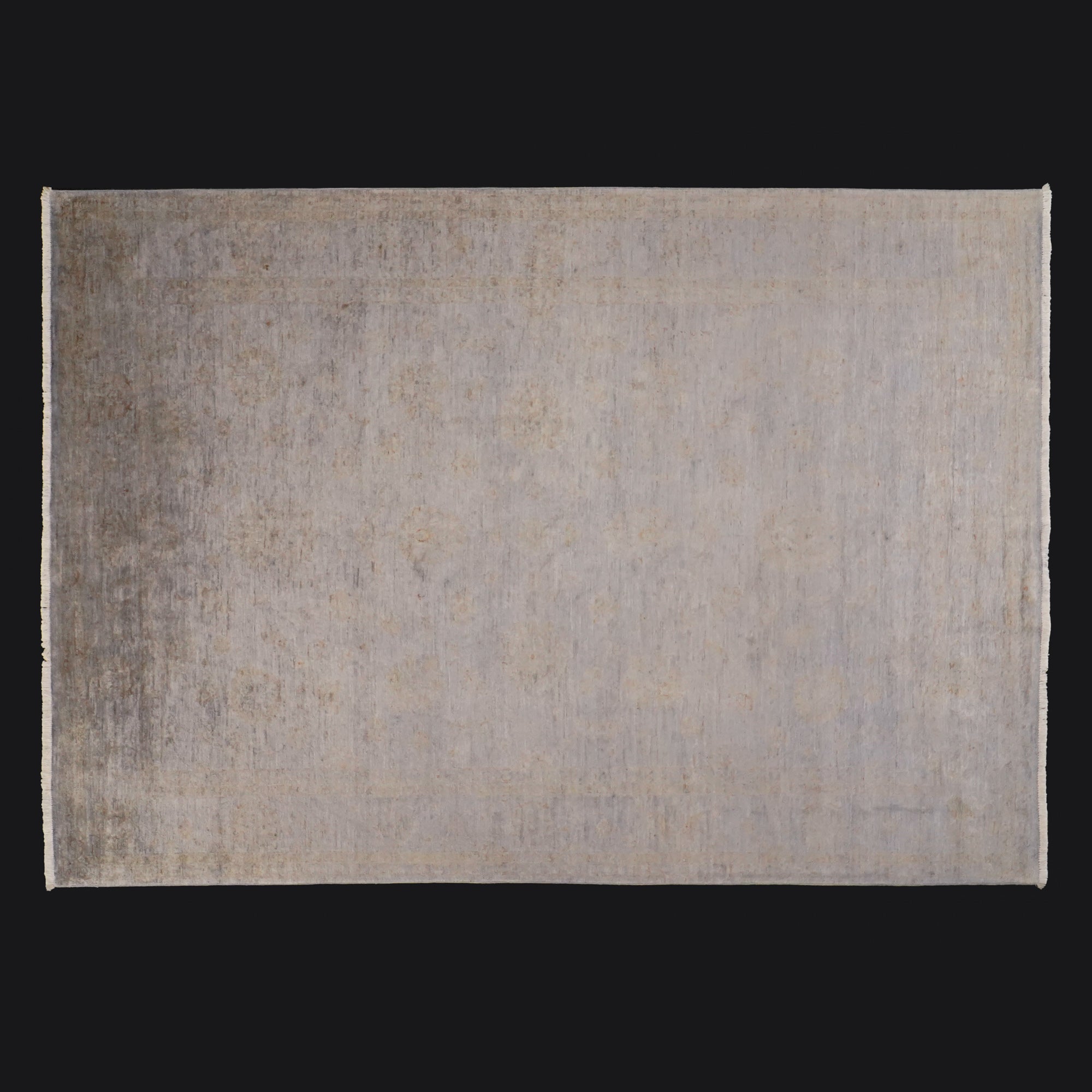 Retro Series Hand-Woven Vintage Patterned Wool Gray Carpet