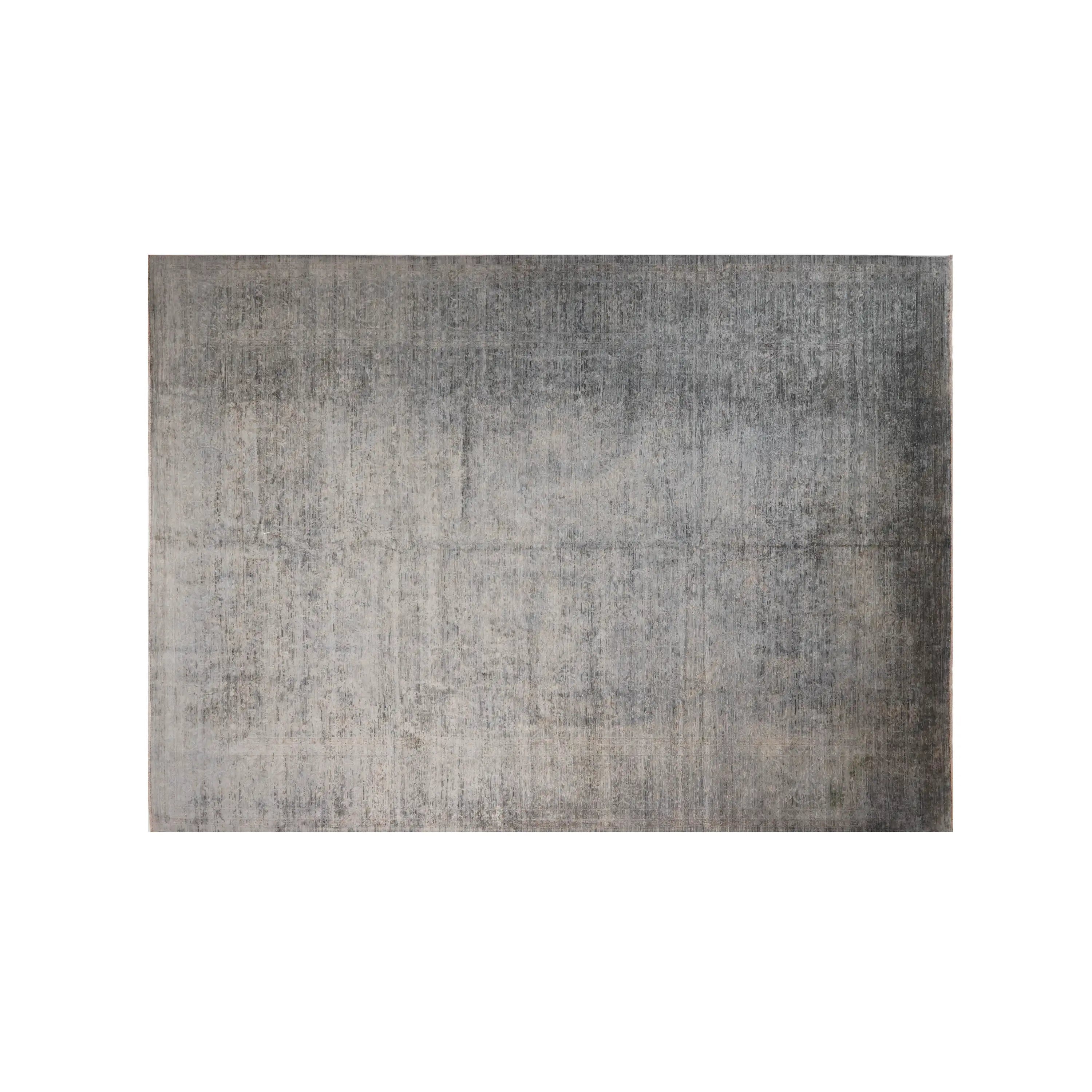 Retro Series Handwoven Vintage Patterned Wool Gray Rug