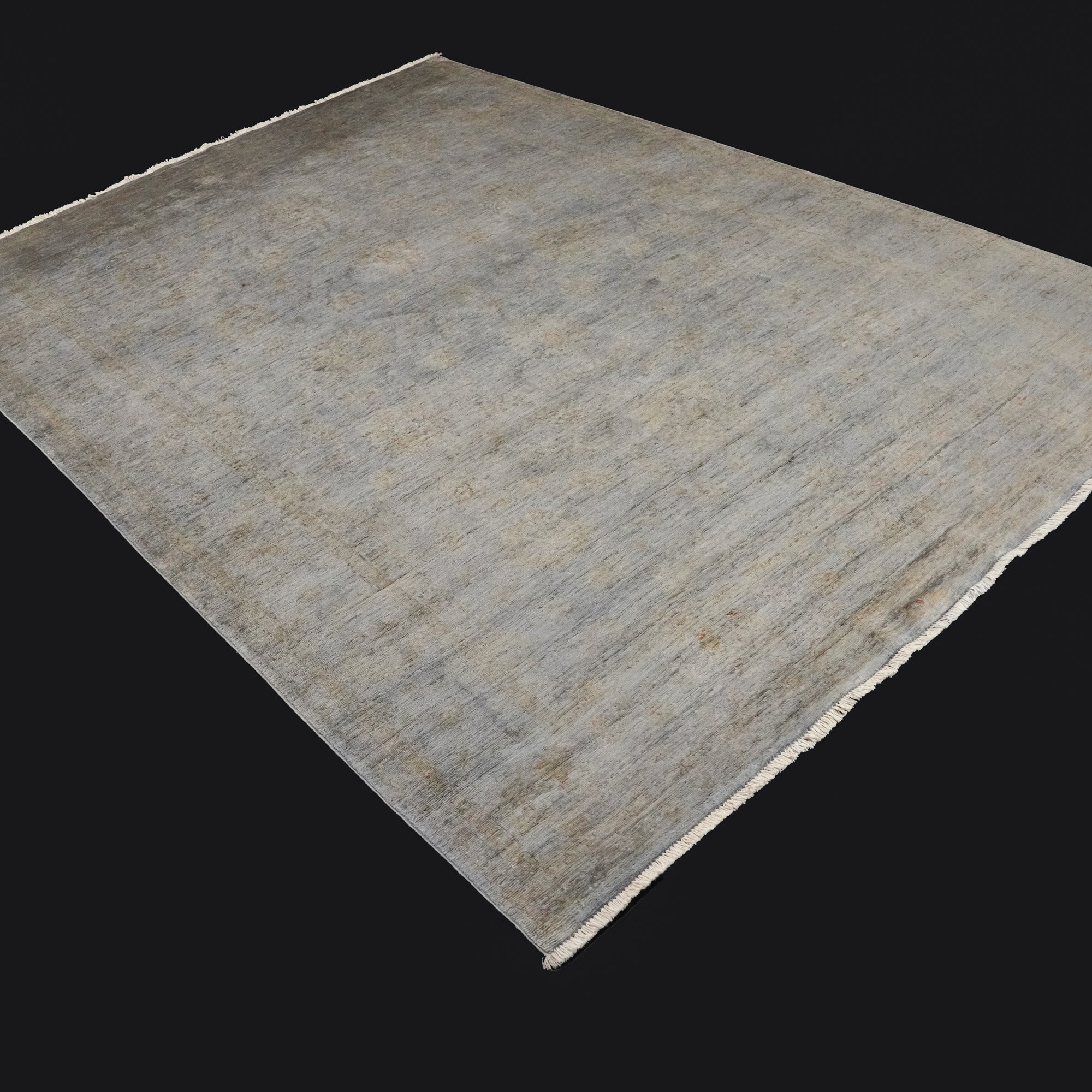 Retro Serisi El Dokuma Vintage Desenli Yün Gri Halı