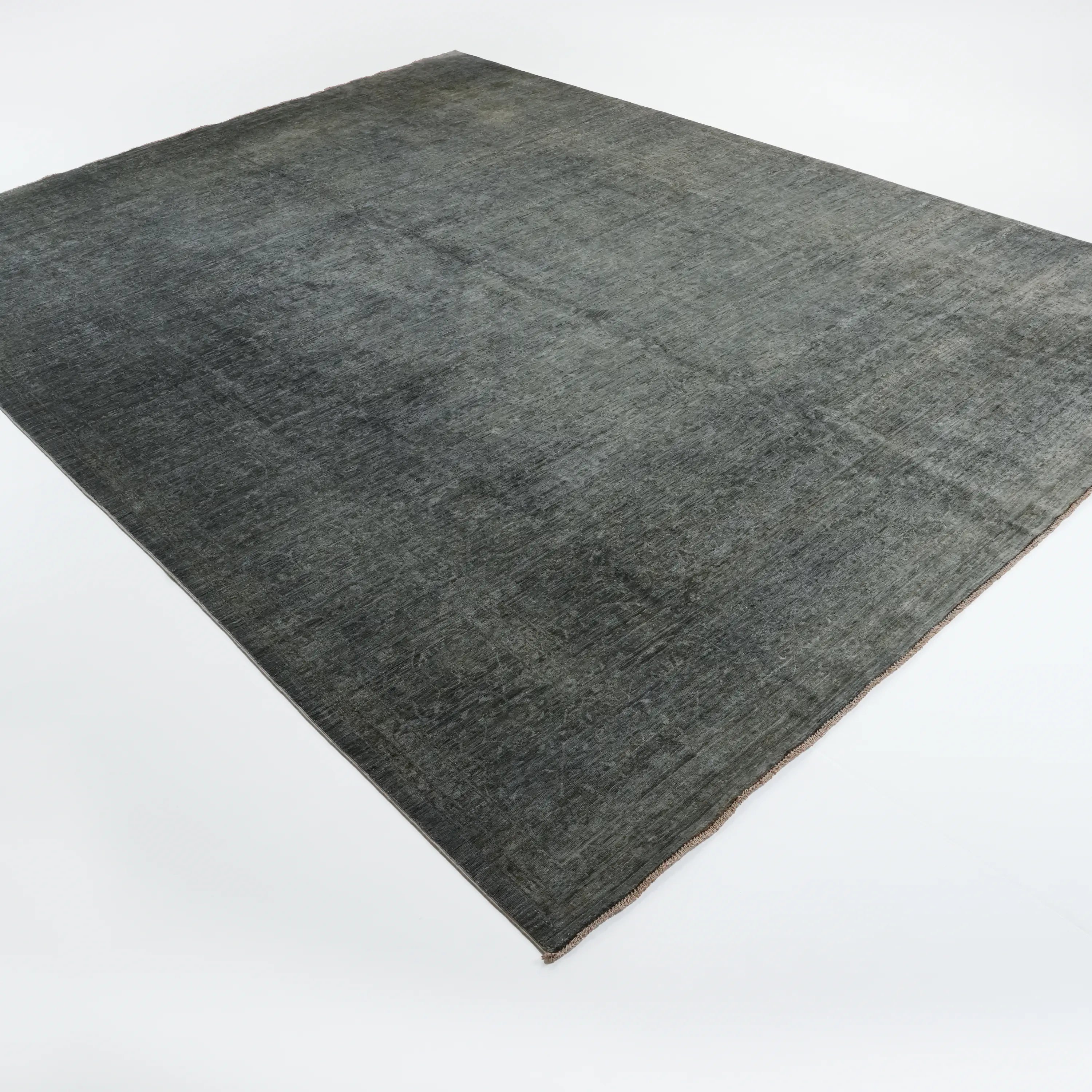 Retro Series Handwoven Vintage Patterned Wool Gray Rug