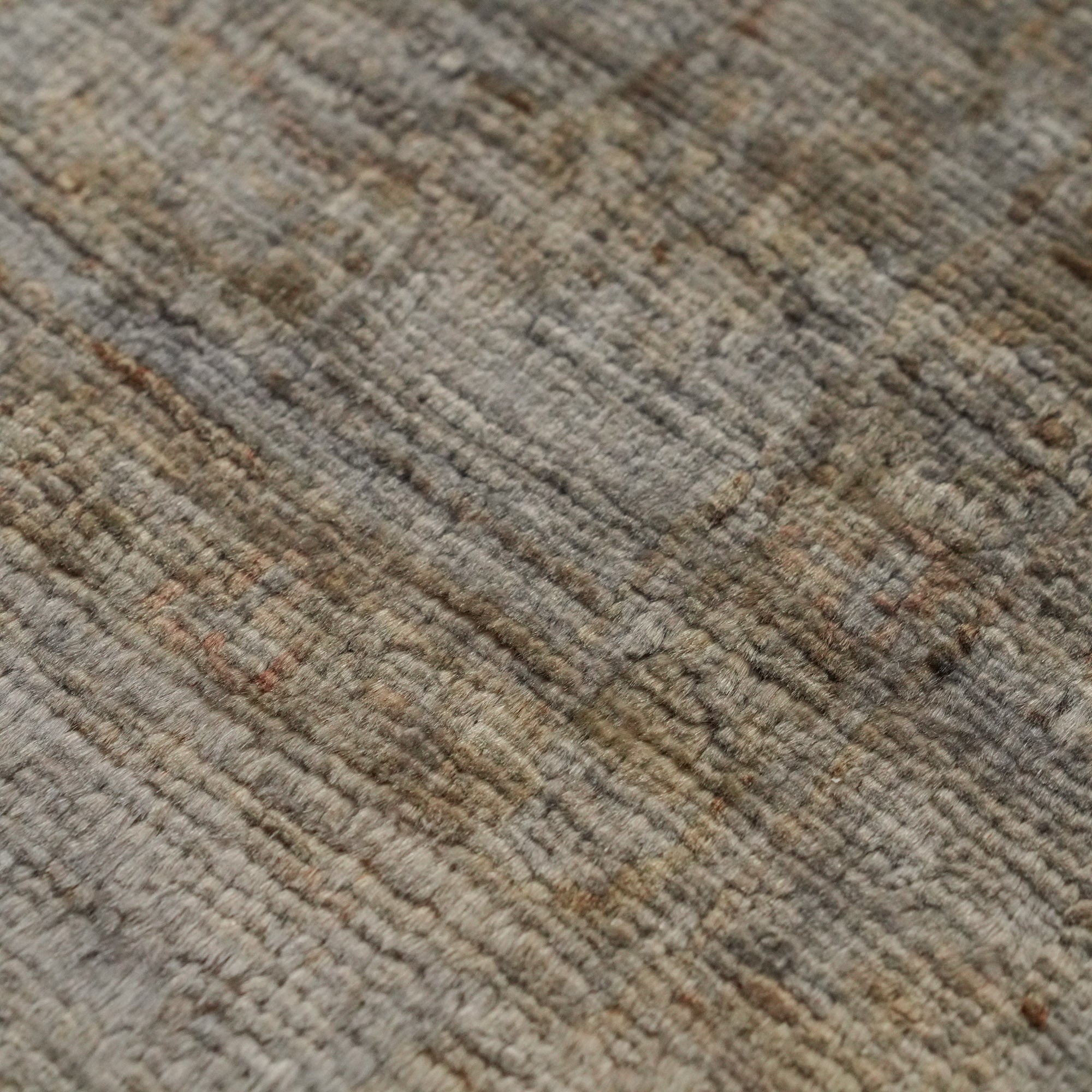 Retro Series Hand-Woven Vintage Patterned Wool Gray Carpet