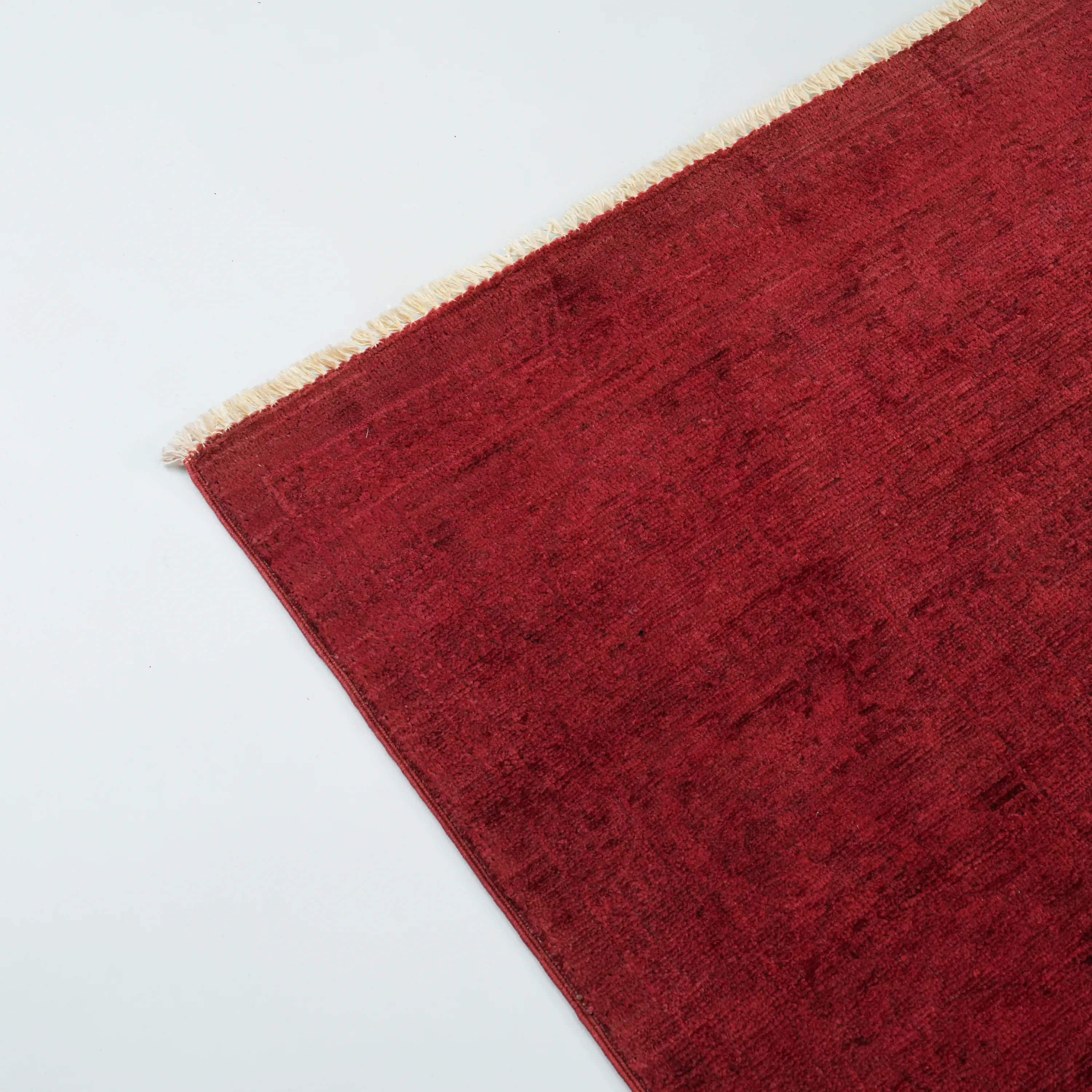 Retro Series Handwoven Vintage Patterned Wool Red Rug