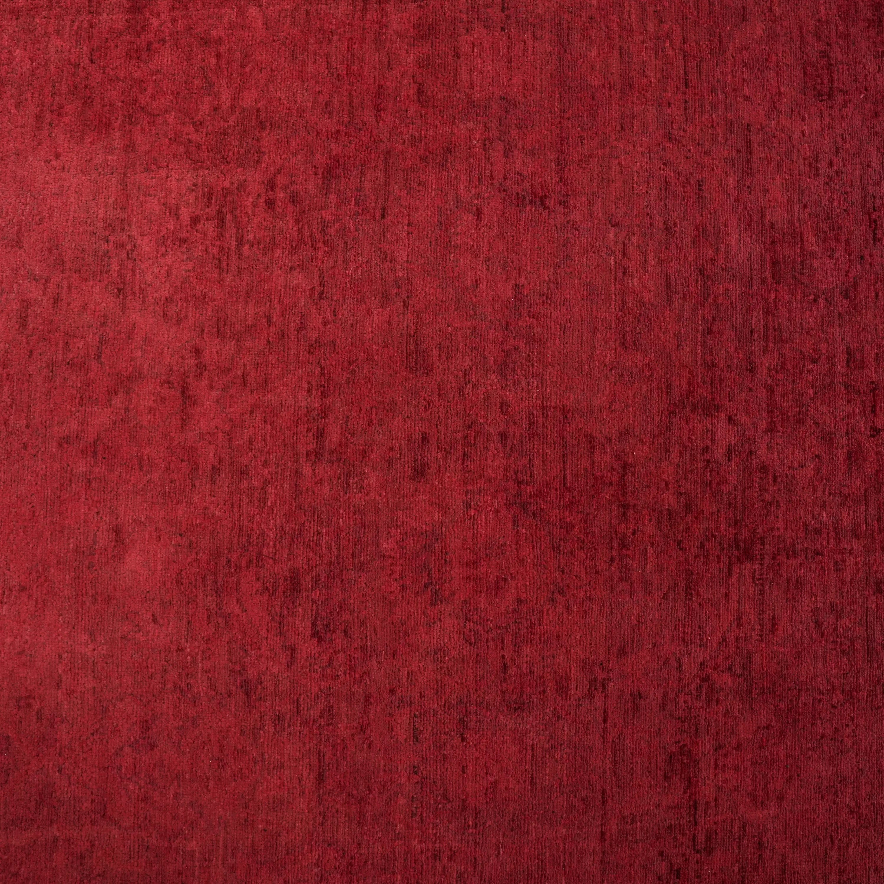 Retro Series Handwoven Vintage Patterned Wool Red Rug