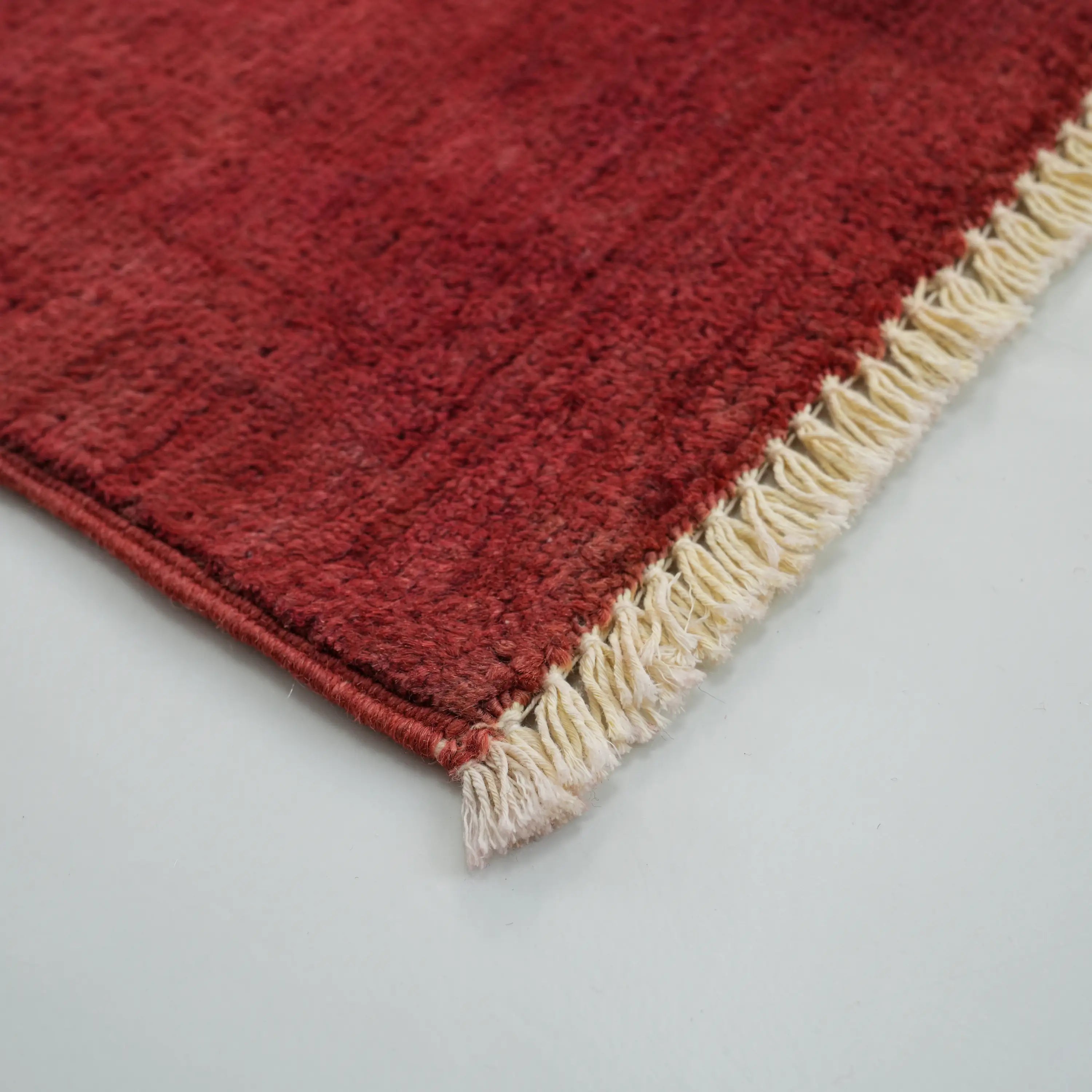 Retro Series Handwoven Vintage Patterned Wool Red Rug