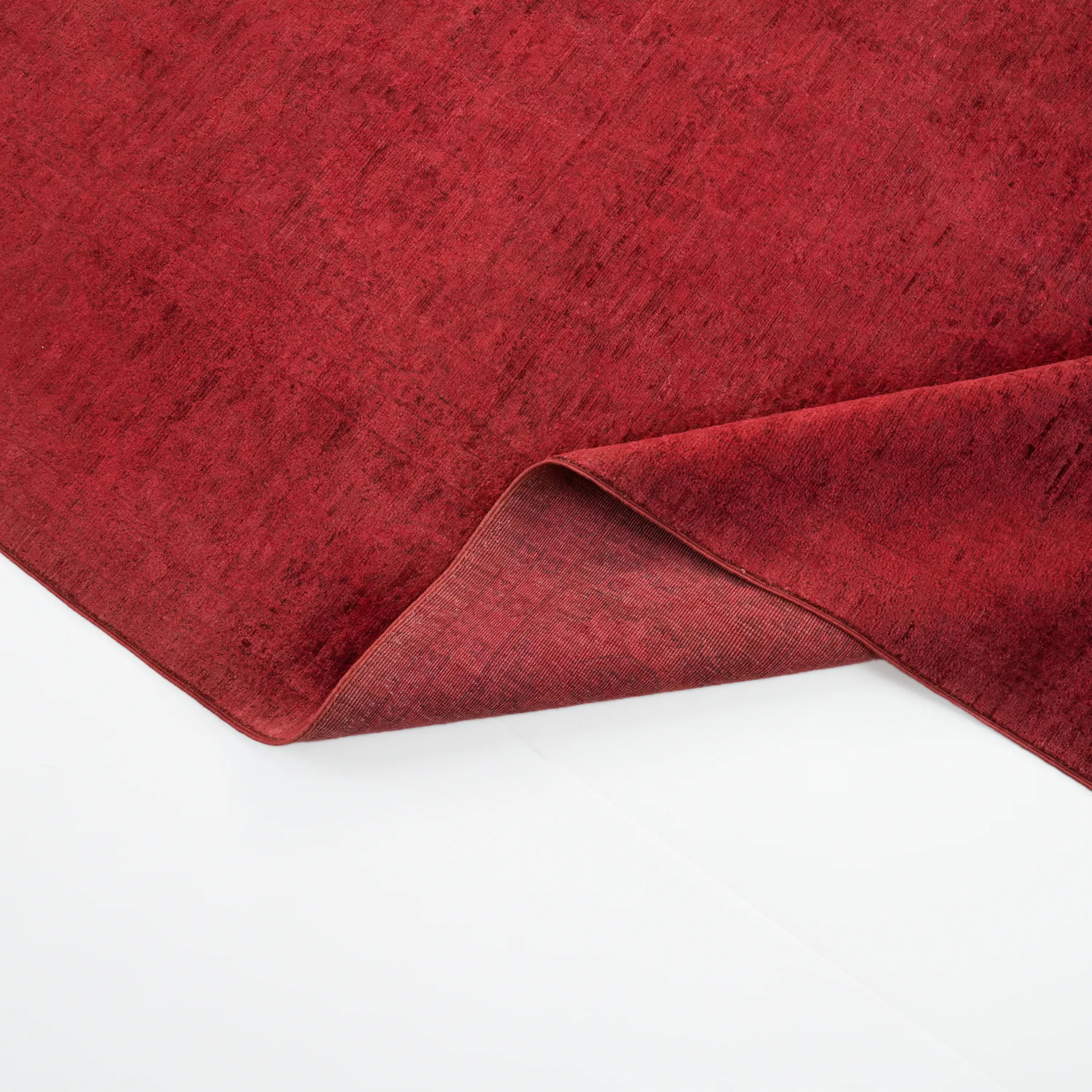 Retro Series Handwoven Vintage Patterned Wool Red Rug