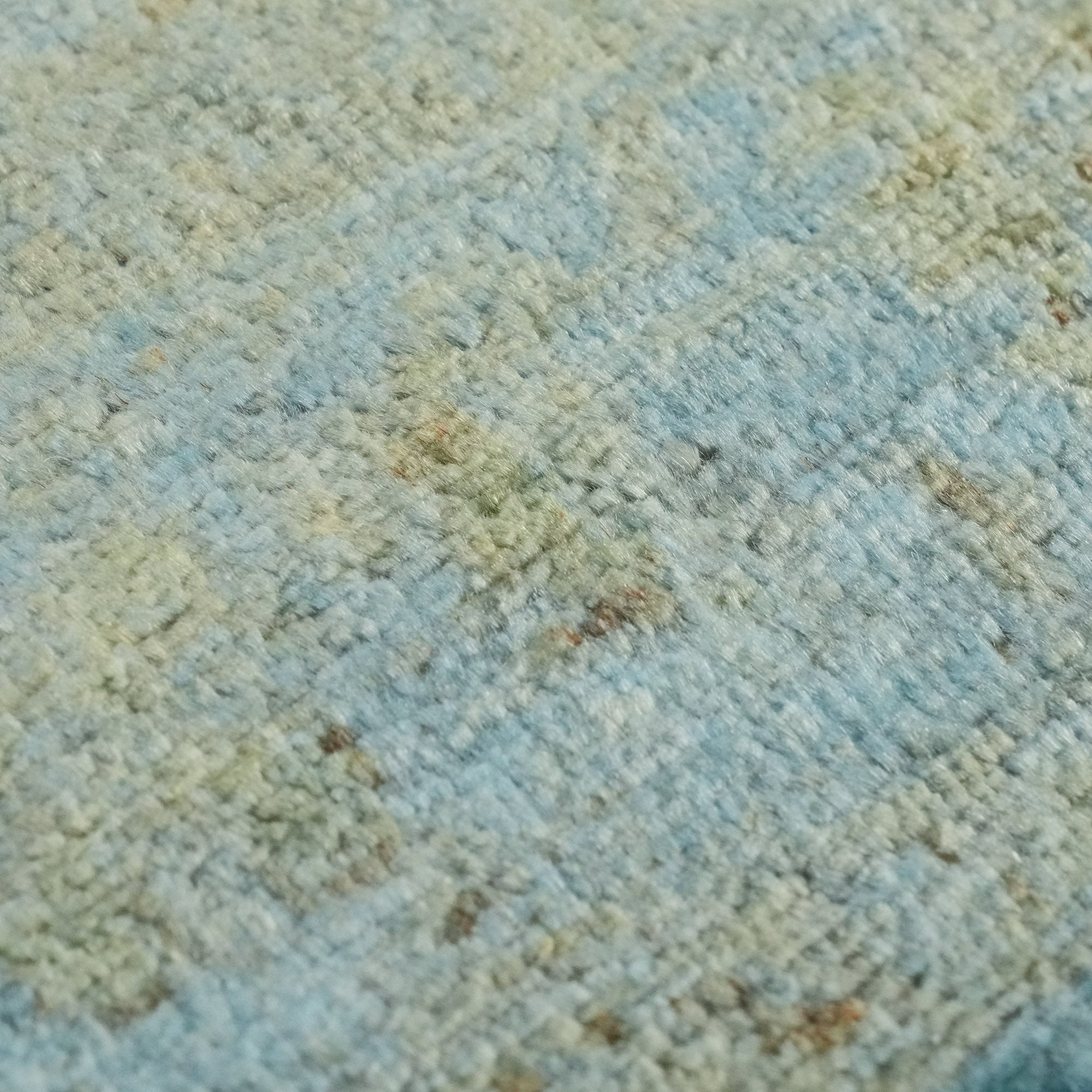 Retro Series Hand Woven Vintage Patterned Wool Blue Carpet