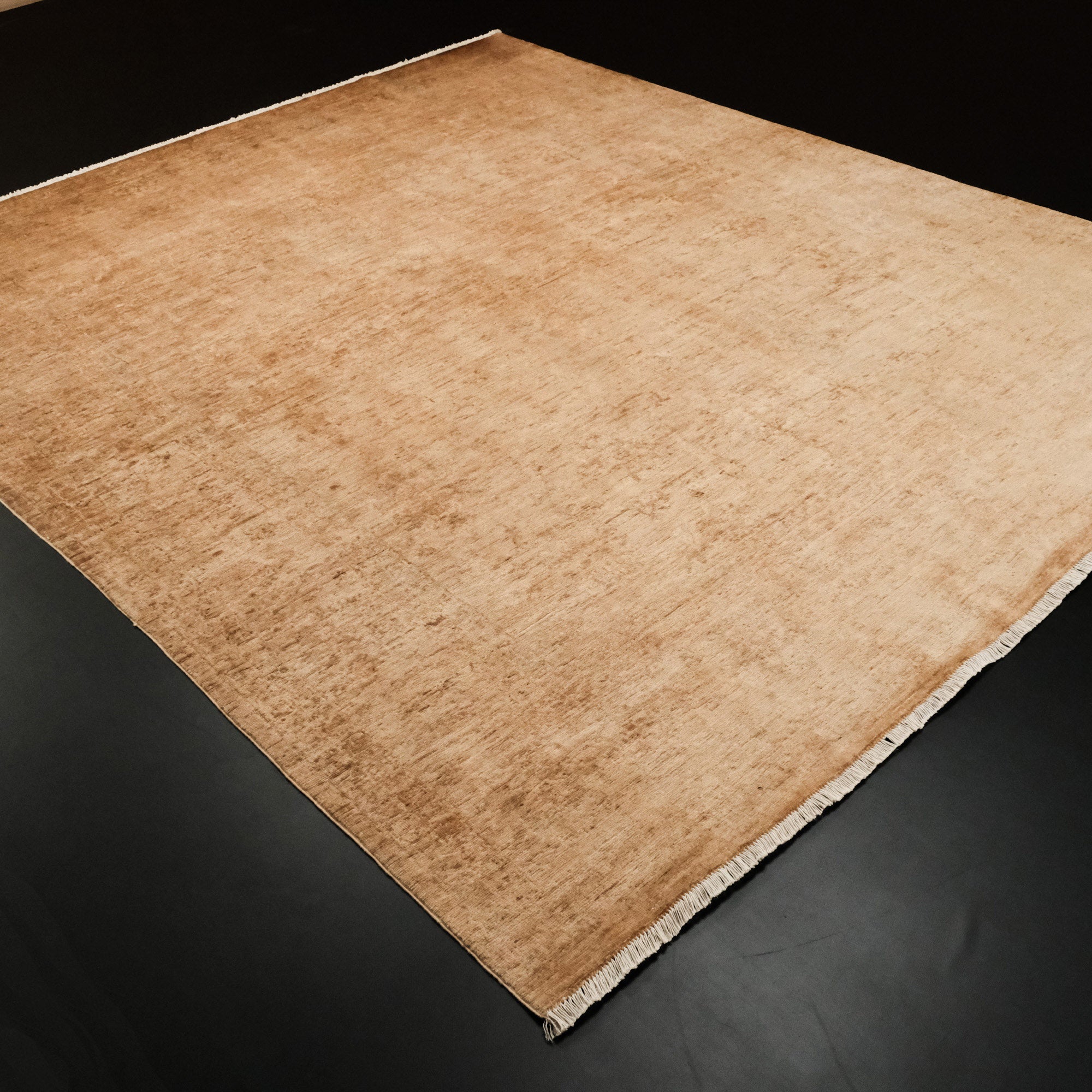 Retro Serisi El Dokuma Vintage Sarı Halı