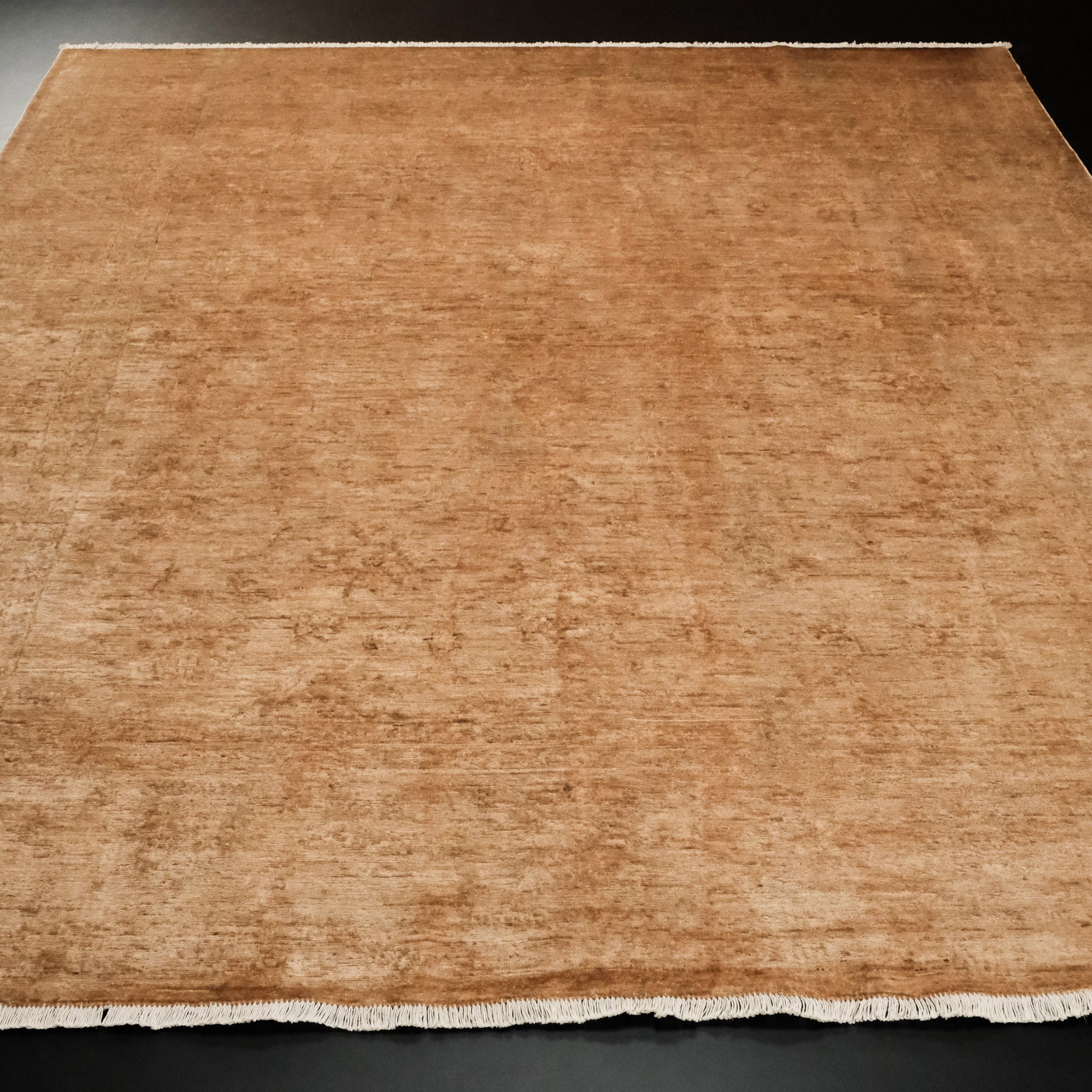 Retro Serisi El Dokuma Vintage Sarı Halı