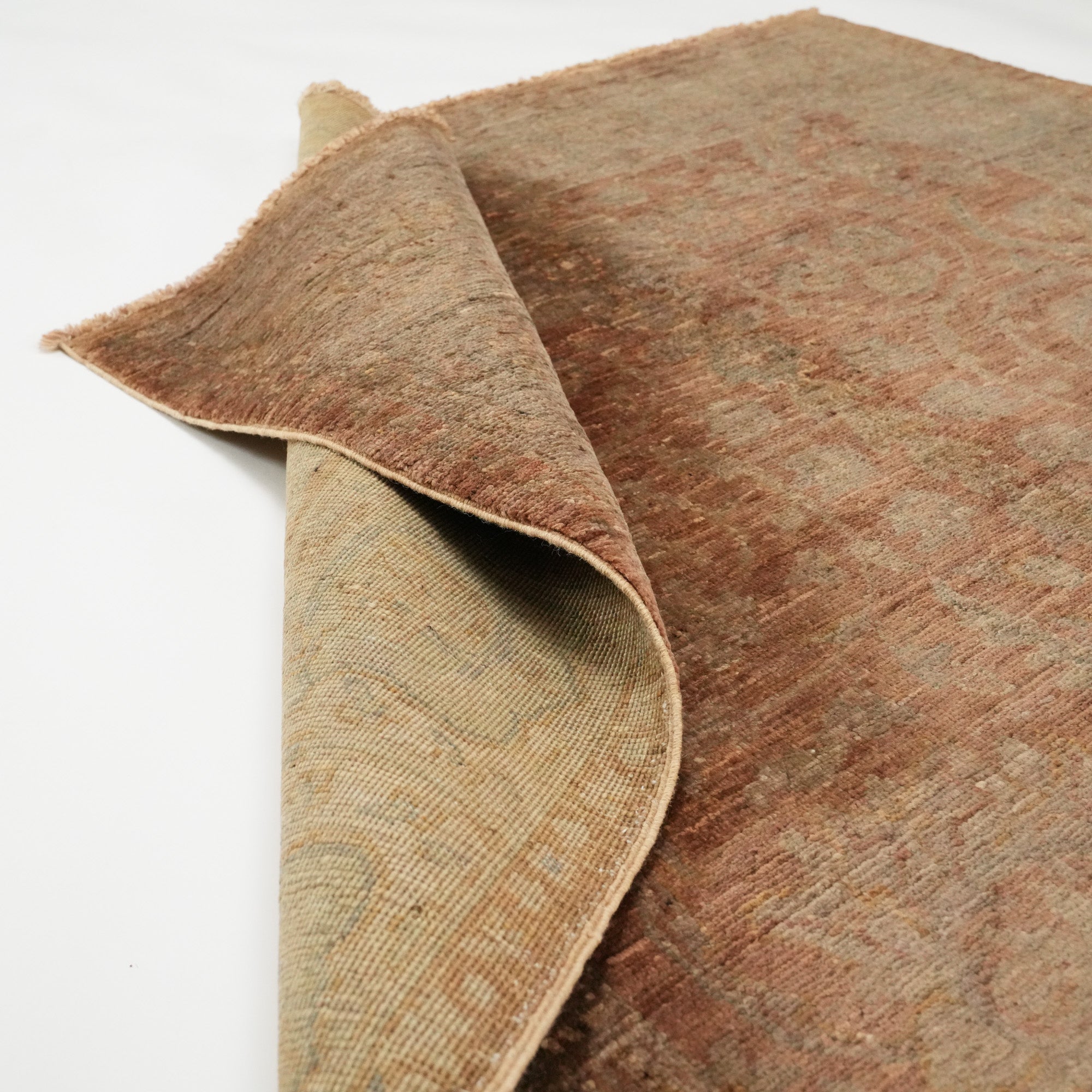 Retro Serisi El Dokuma Yün Vintage Desenli Kahverengi Halı