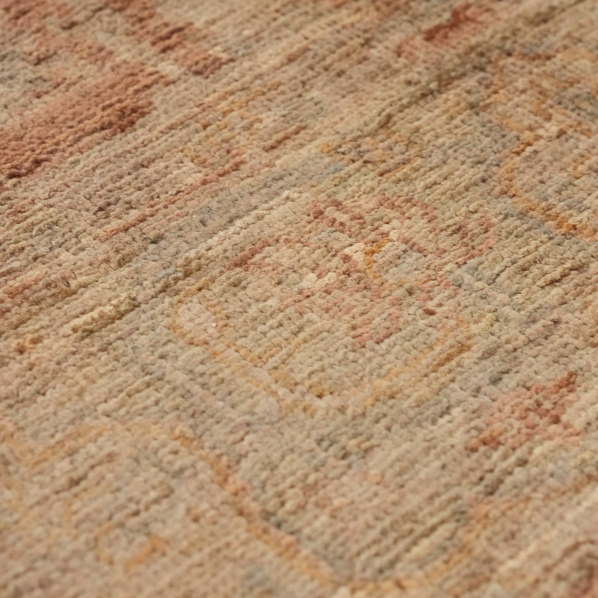 Retro Serisi El Dokuma Yün Vintage Desenli Kahverengi Halı