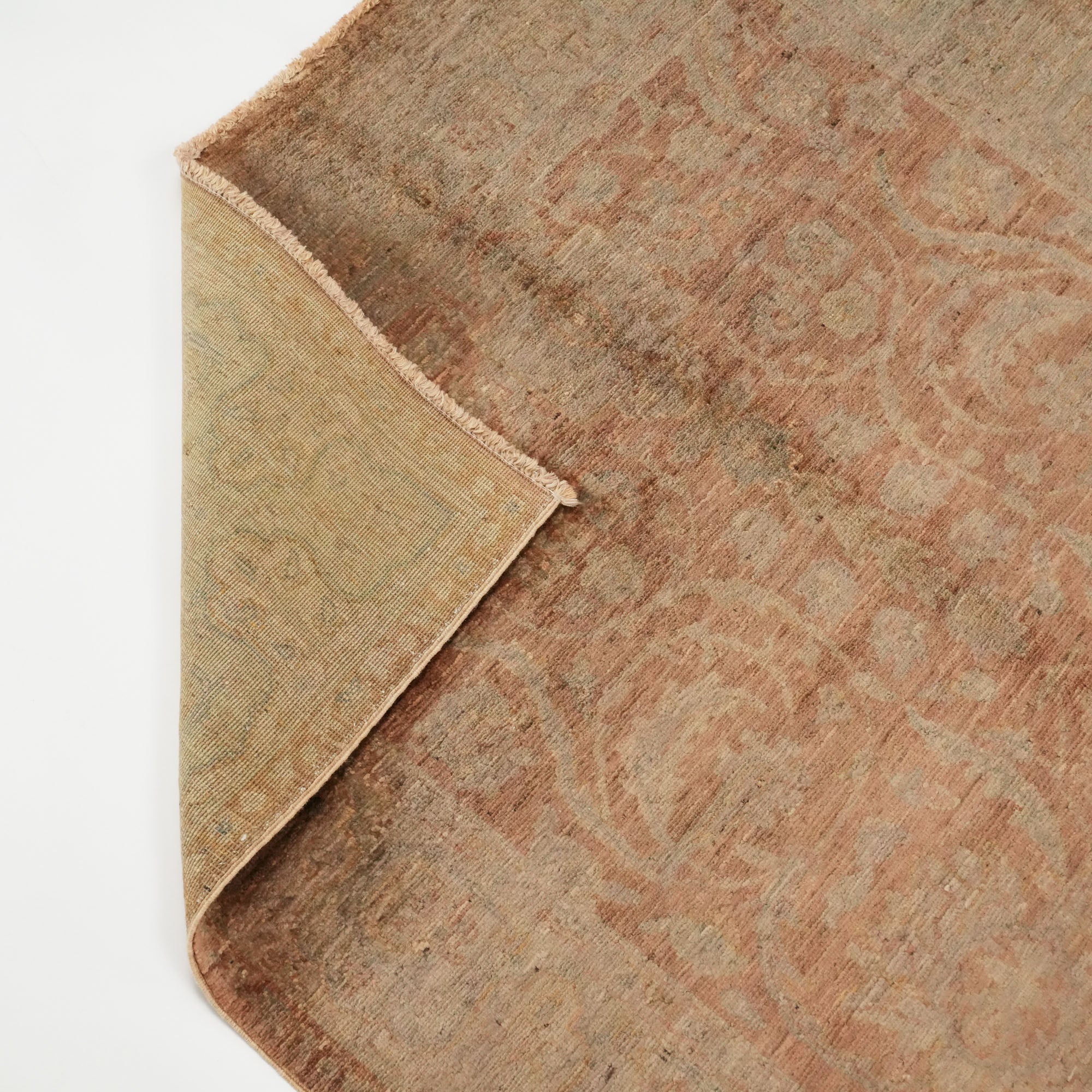 Retro Serisi El Dokuma Yün Vintage Desenli Kahverengi Halı