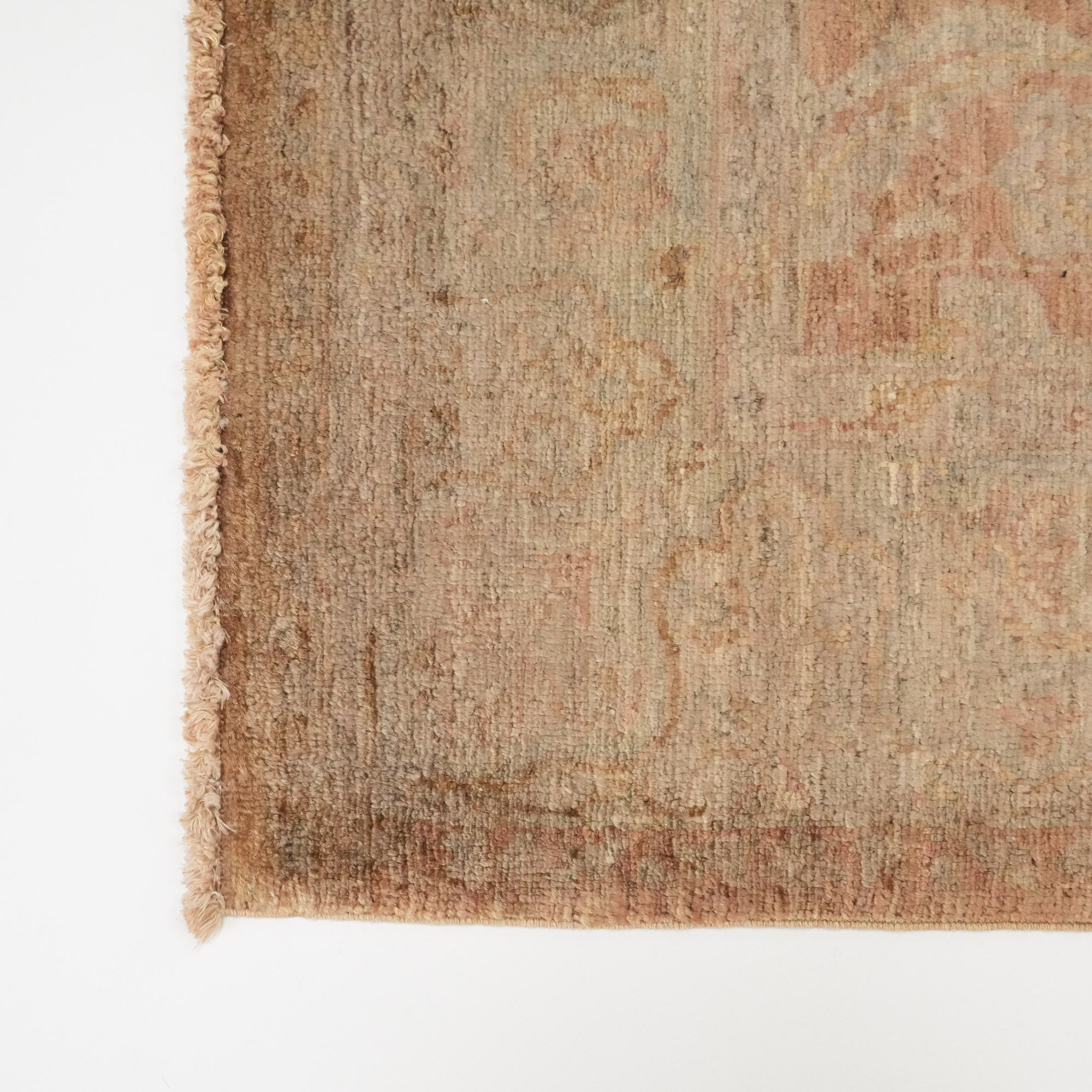 Retro Serisi El Dokuma Yün Vintage Desenli Kahverengi Halı