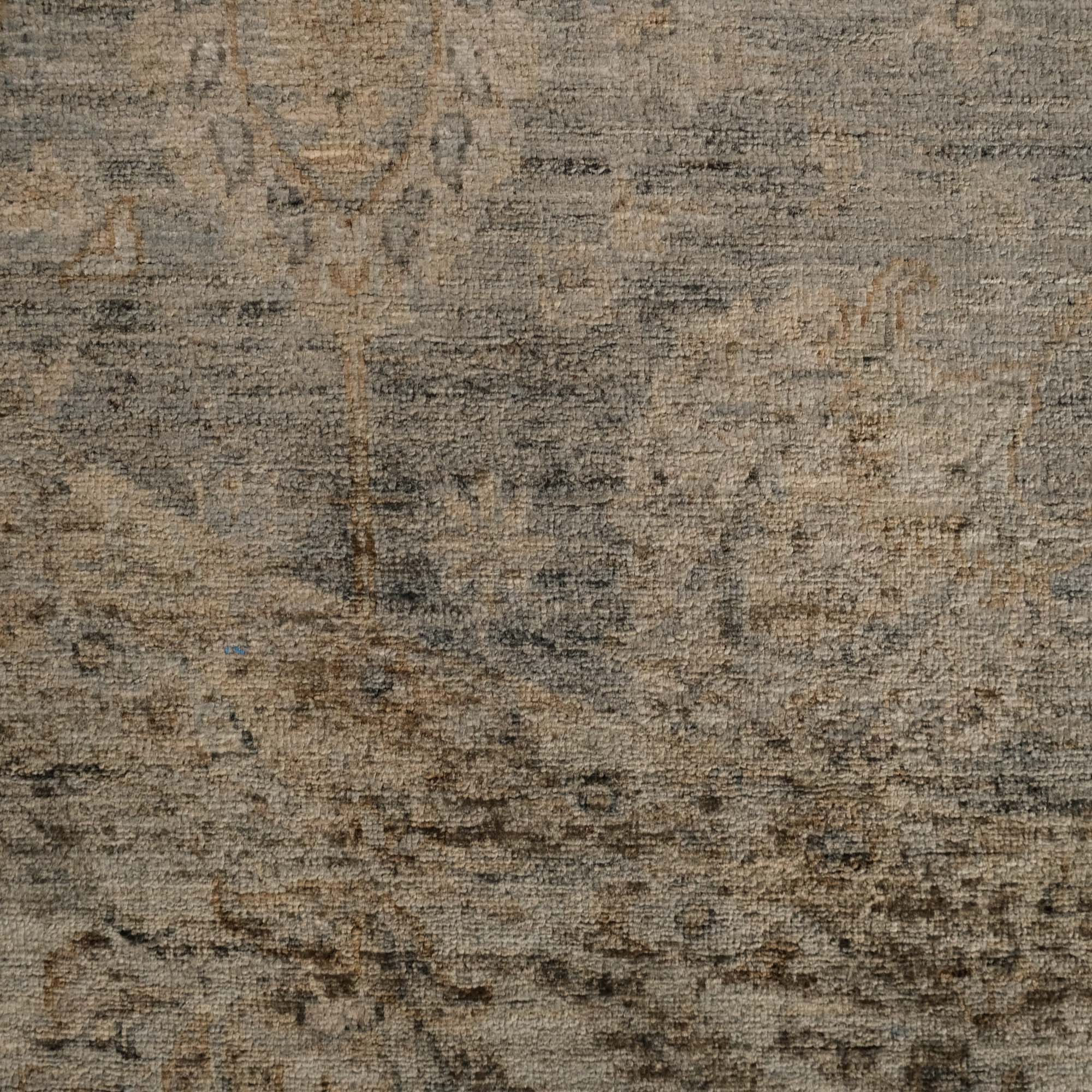 Retro Serisi El Dokuma Vintage Desenli Yün Yeşil Halı