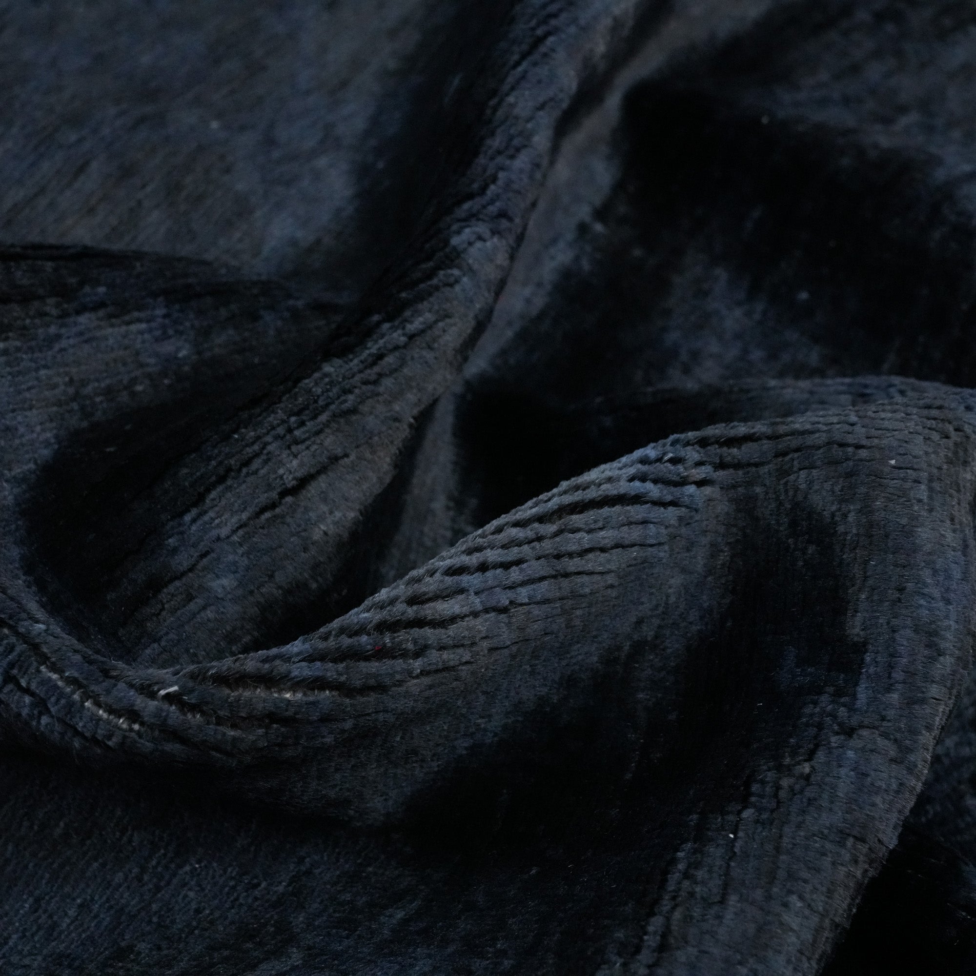 Retro Serisi El Dokuma Vintage Desenli Lacivert Yün Halı