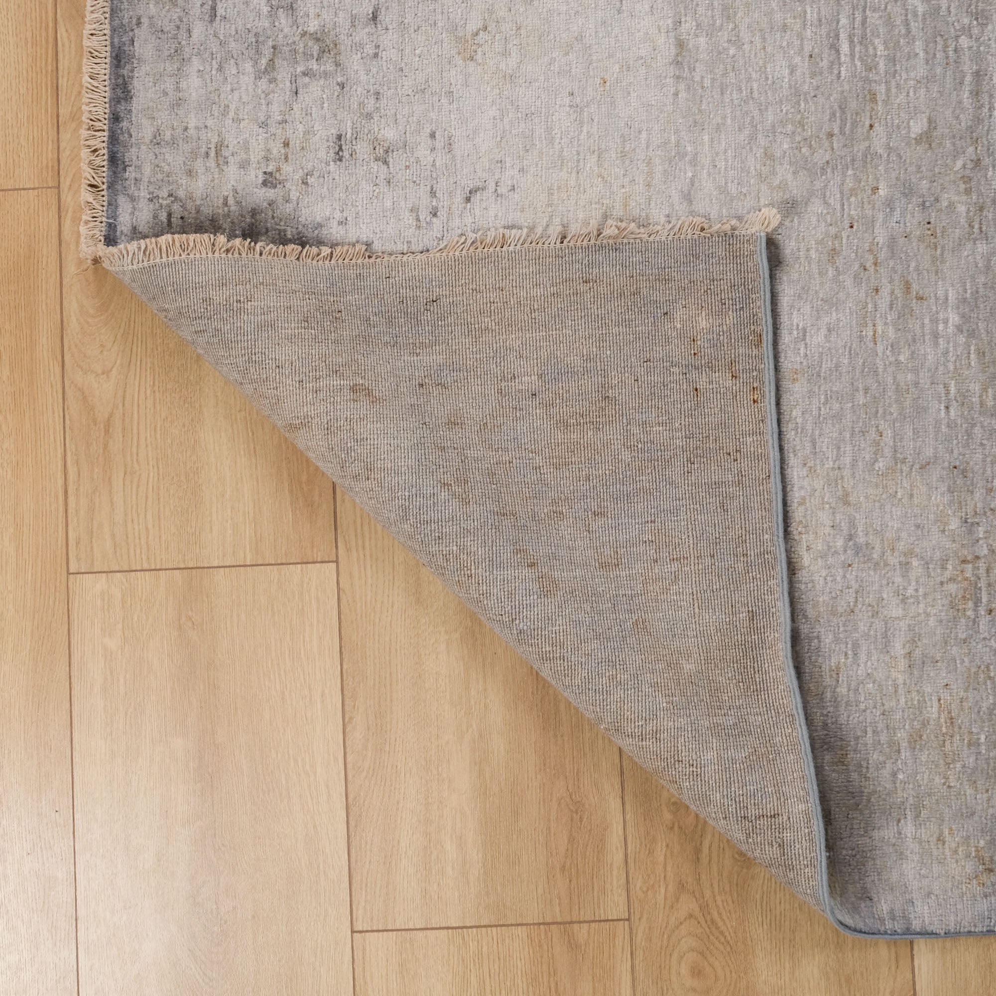 Retro Serisi El Dokuma Vintage Gri Halı