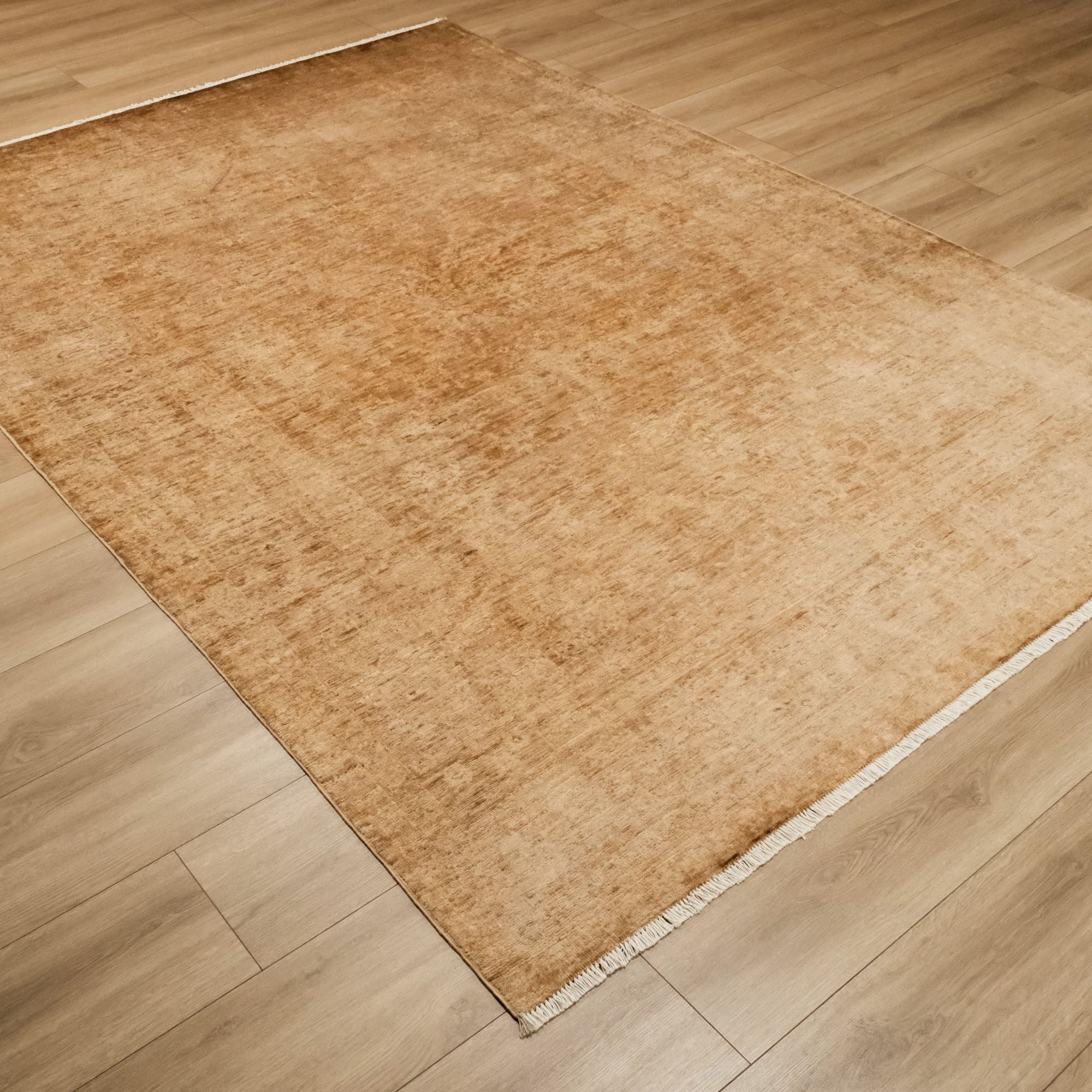 Retro Serisi El Dokuma Vintage Desenli Yün Sarı Halı