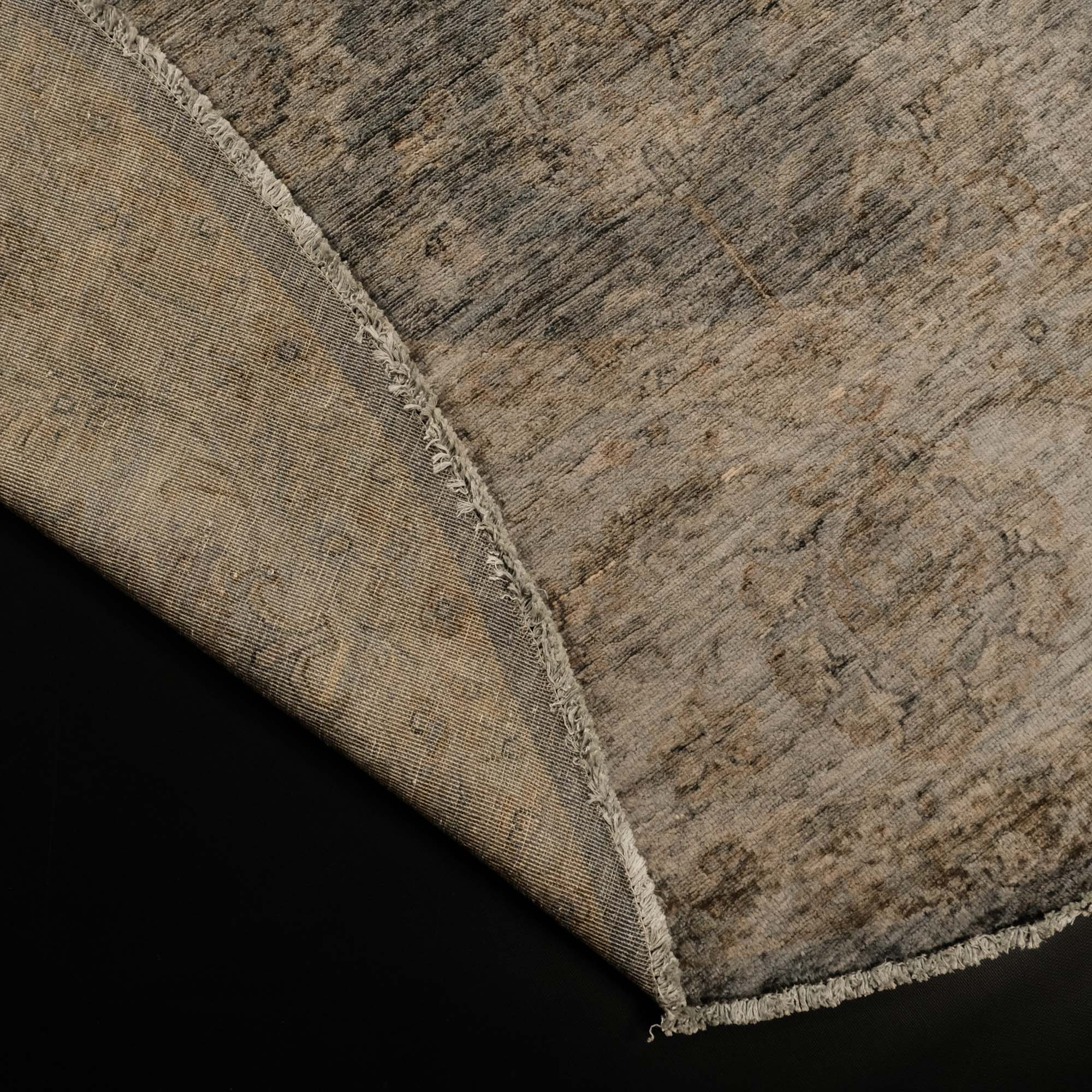 Retro Serisi El Dokuma Vintage Desenli Yün Yeşil Halı