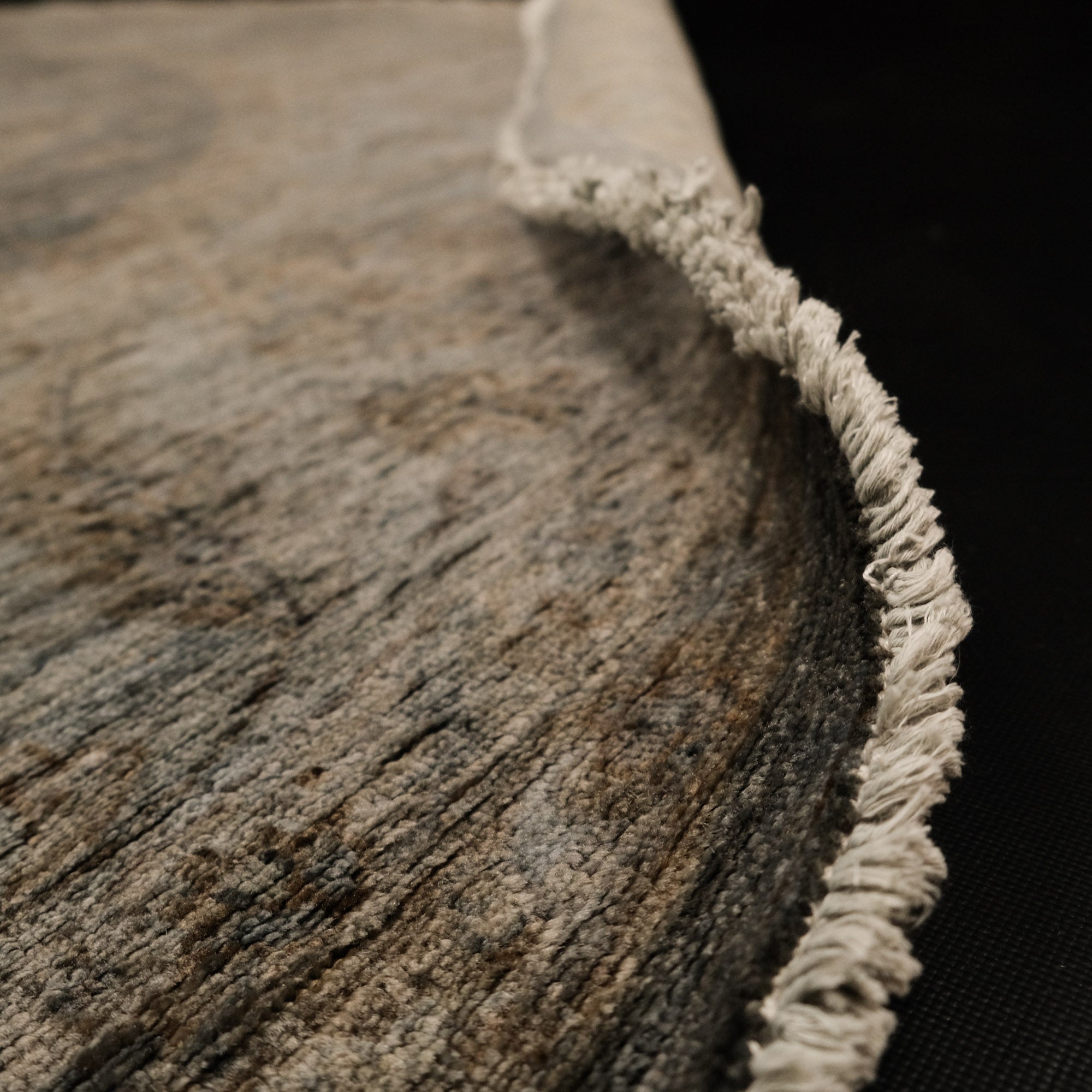 Retro Serisi El Dokuma Vintage Desenli Yün Yeşil Halı