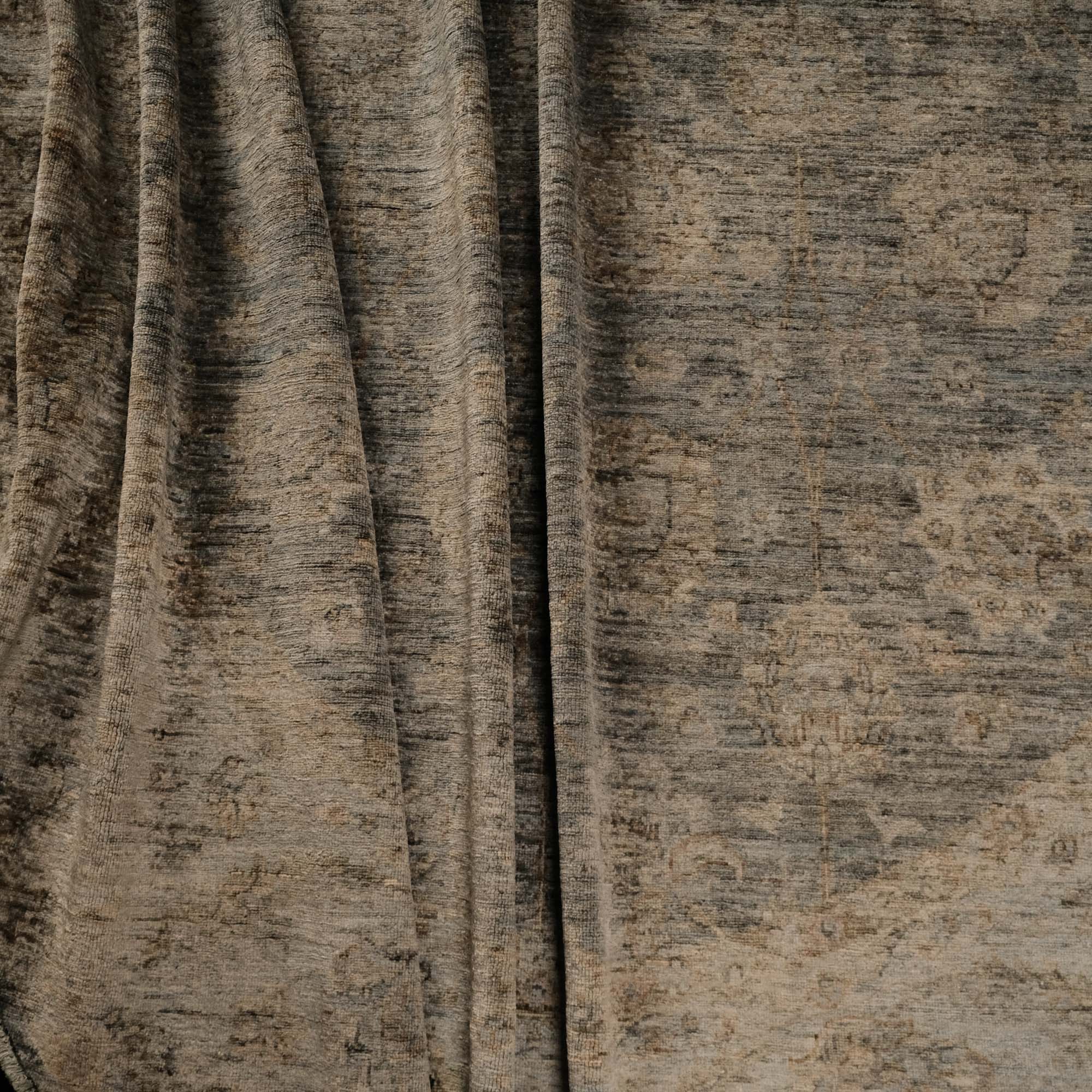 Retro Serisi El Dokuma Vintage Desenli Yün Yeşil Halı