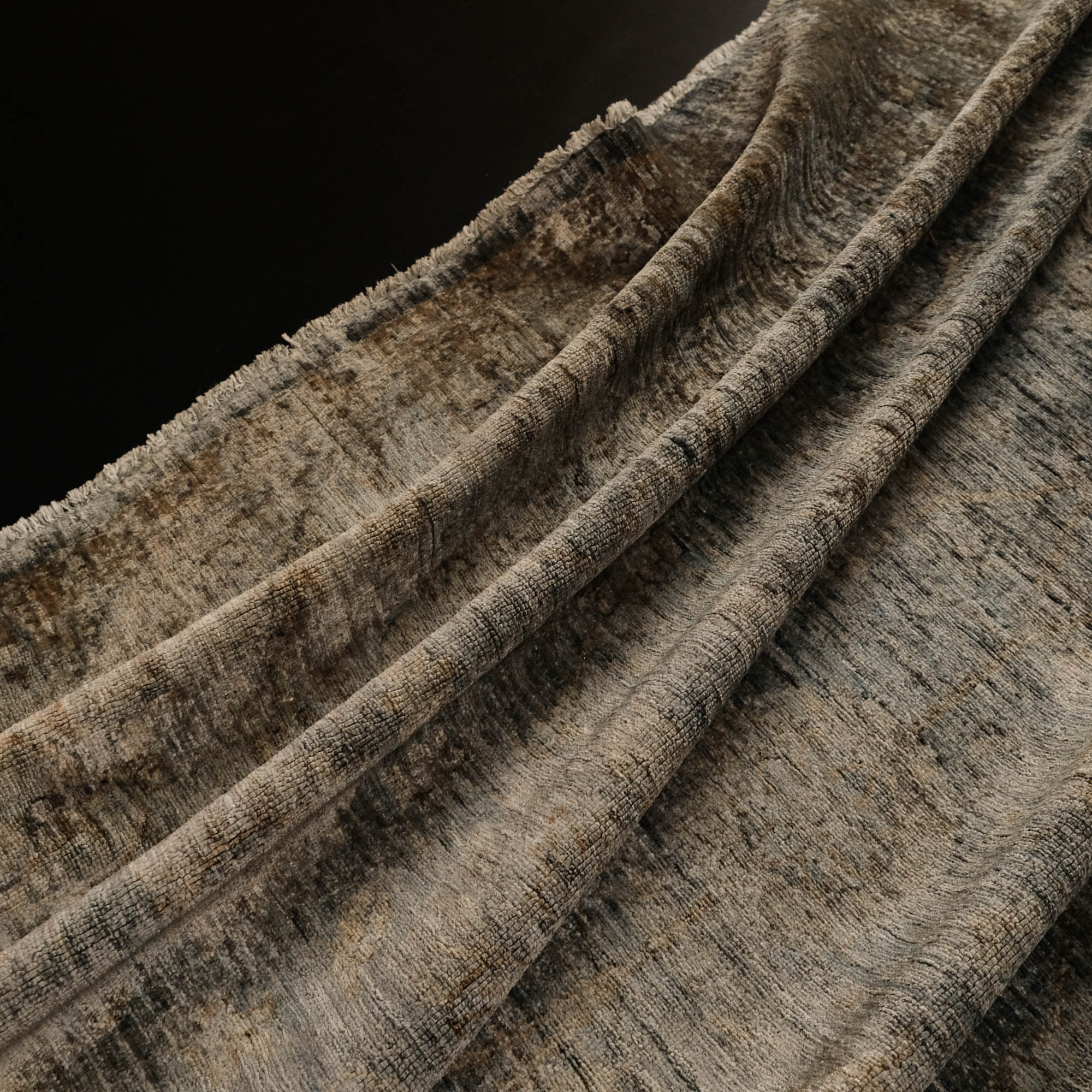 Retro Serisi El Dokuma Vintage Desenli Yün Yeşil Halı