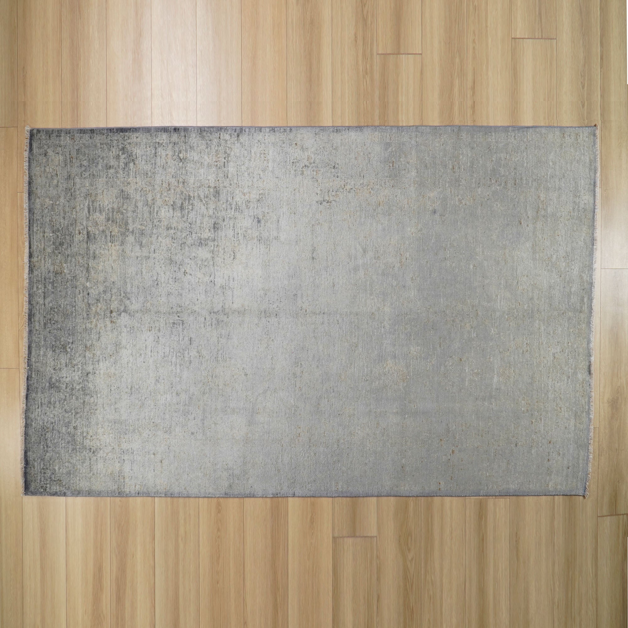 Retro Serisi El Dokuma Vintage Gri Halı